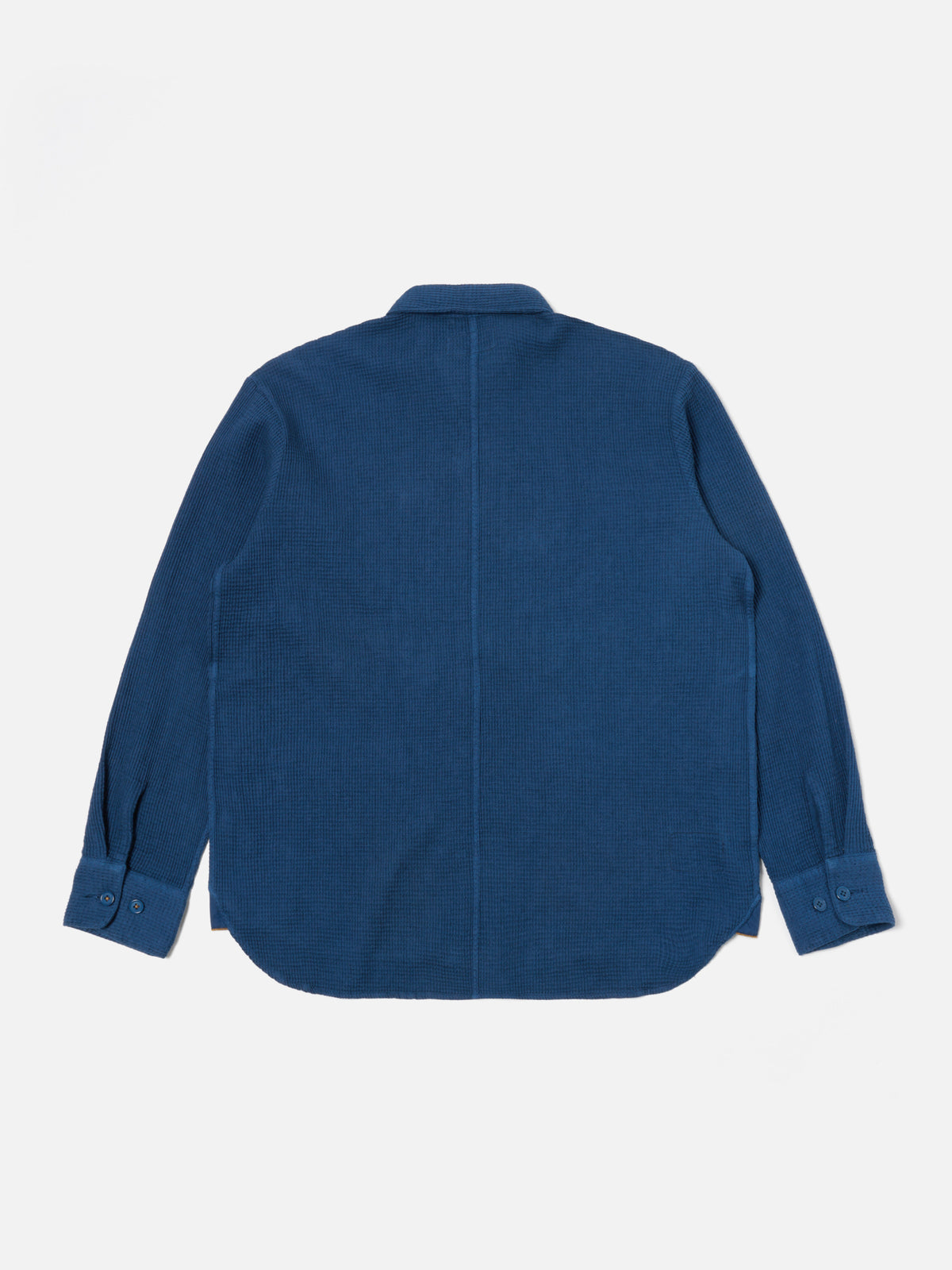 Universal Works Travail Overshirt in Navy Nippon Waffle