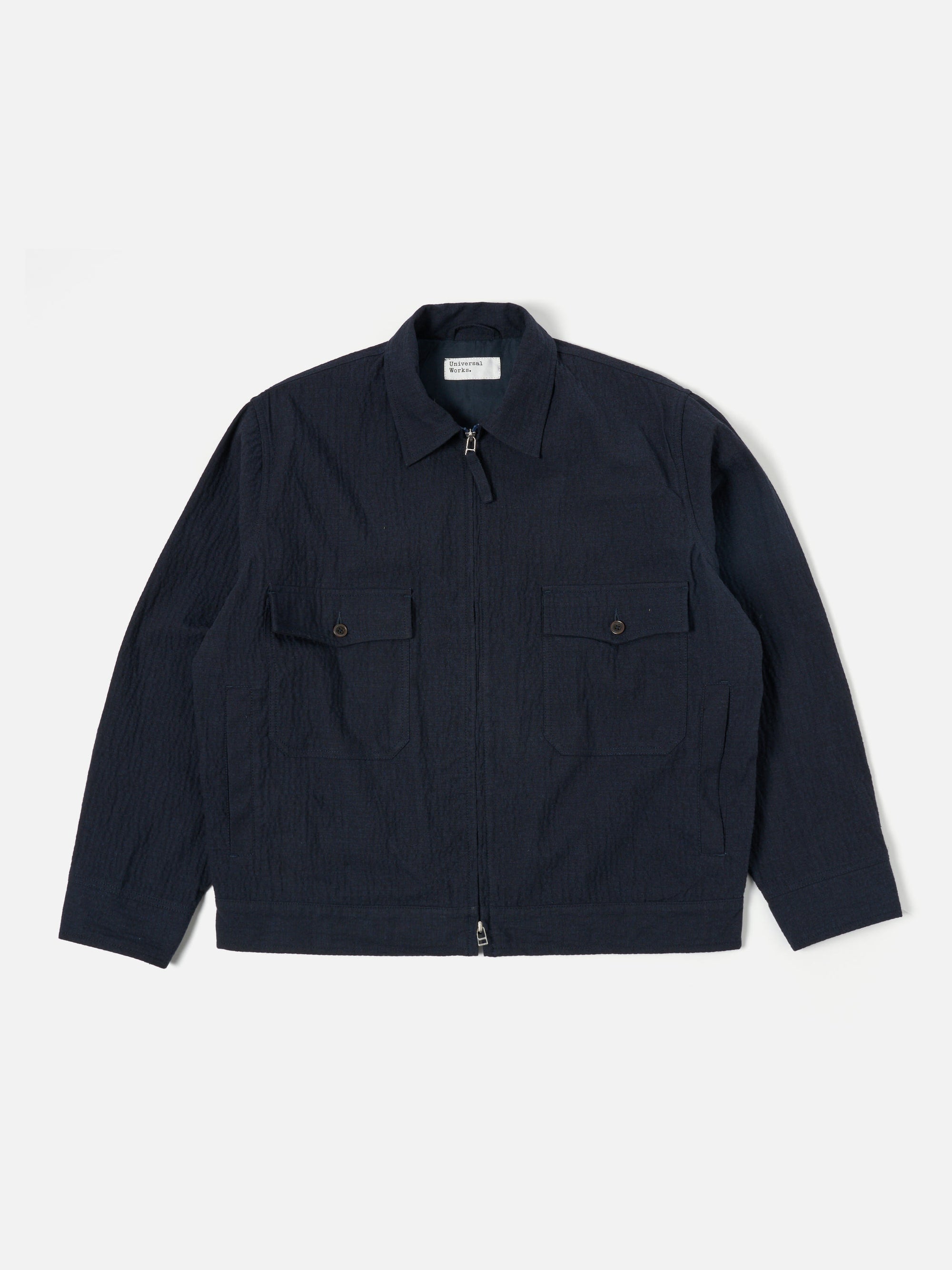 Universal Works E130 Jacket in Dark Navy Ospina Cotton