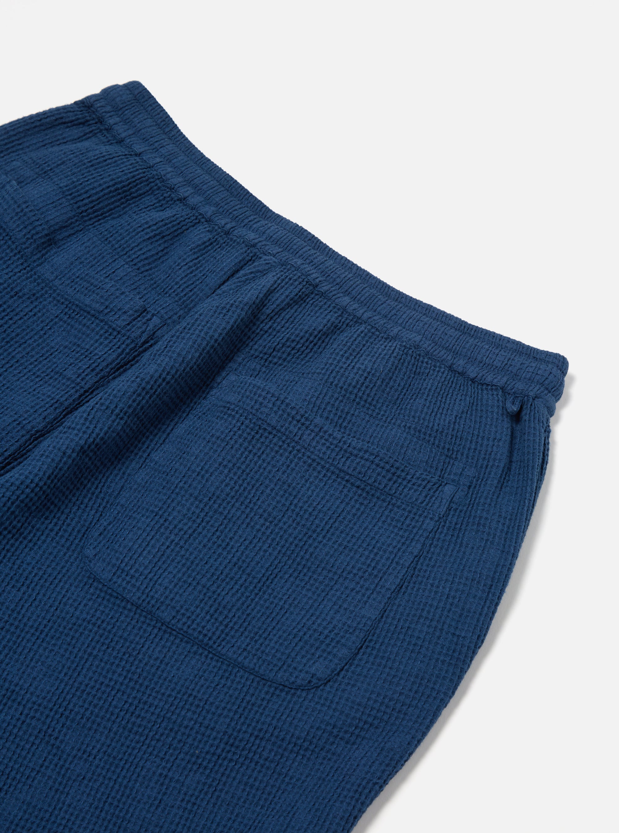 Universal Works Simple Short in Navy Nippon Waffle