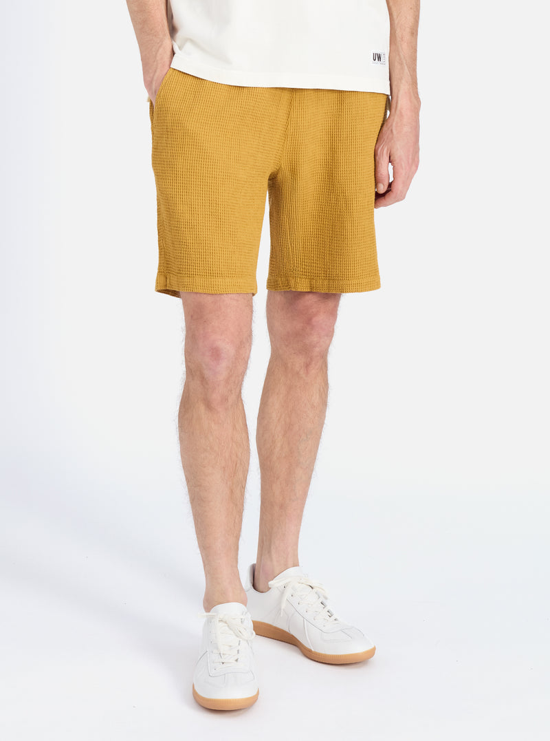Universal Works Simple Short in Camel Japanese Waffle
