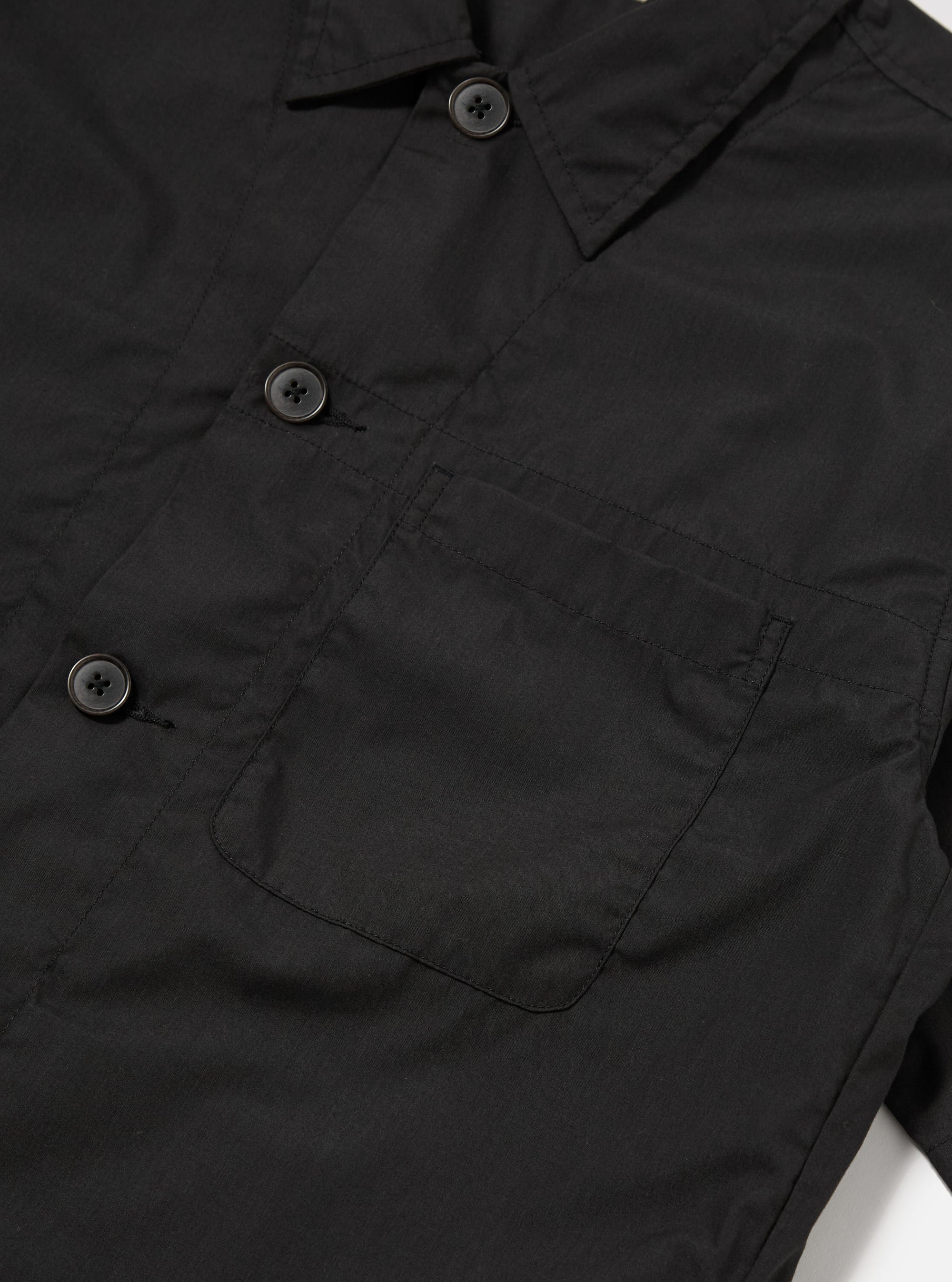 Universal Works Tech Overshirt in Black Recycled Polytech