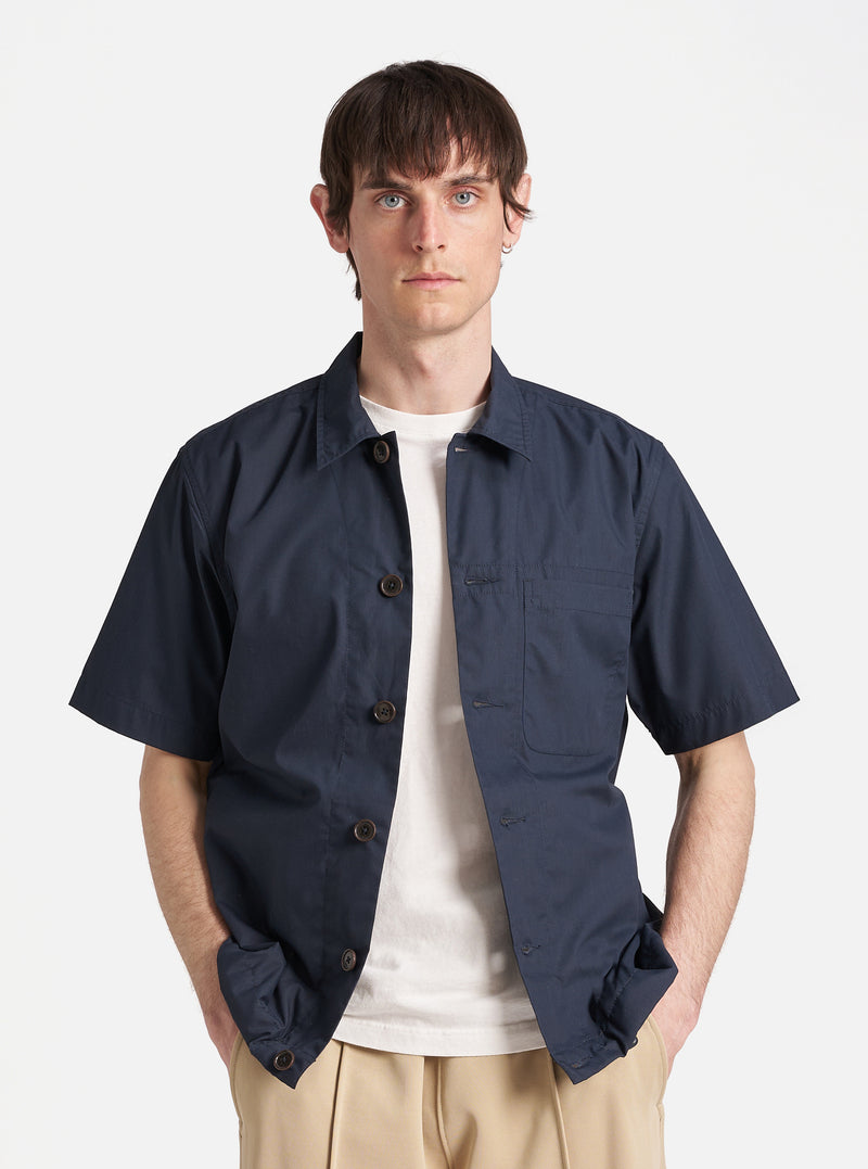 Universal Works Tech Overshirt in Navy Recycled Polytech