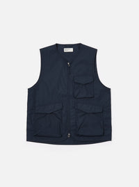 Universal Works Parachute Liner Gilet in Navy Recycled Polytech