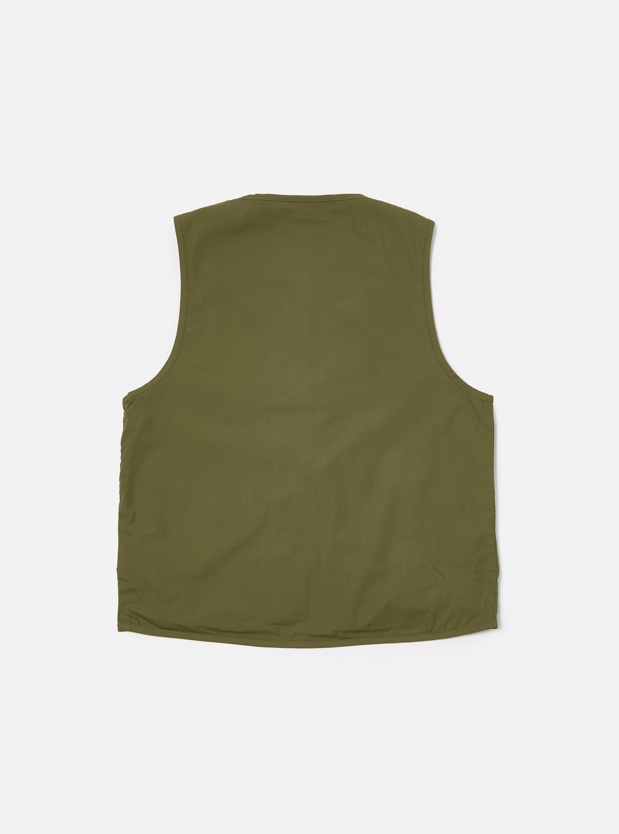 Universal Works Parachute Liner Gilet in Olive Recycled Polytech