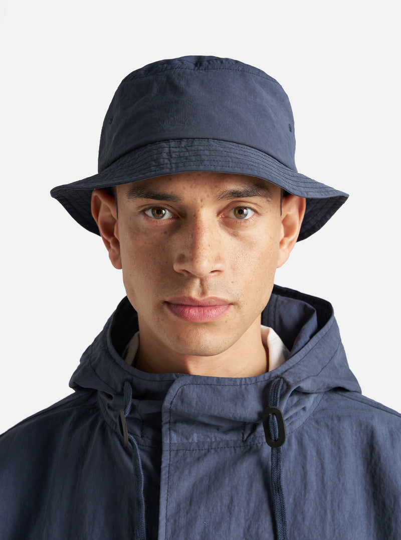 Universal Works Beach Hat in Navy Recycled Splash Nylon
