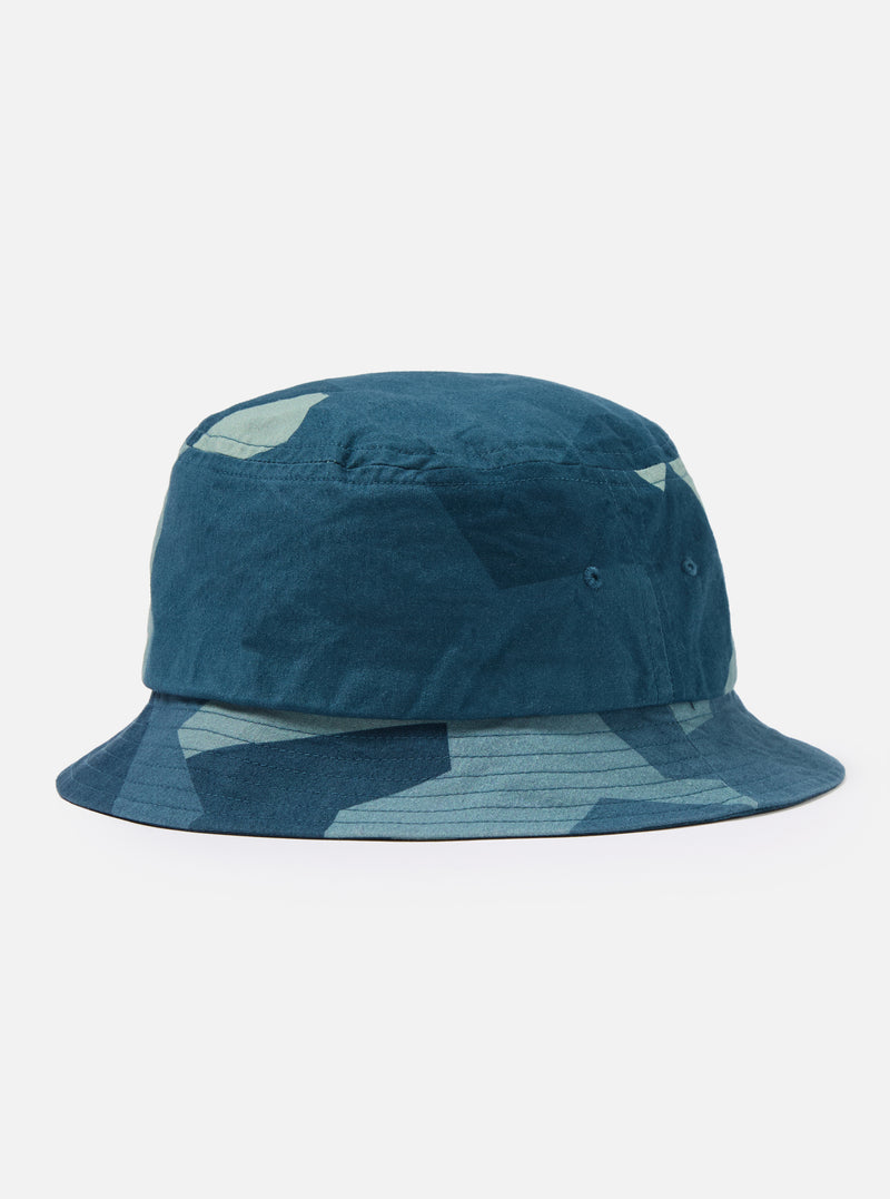 Universal Works Beach Hat in Blue Swedish Camo