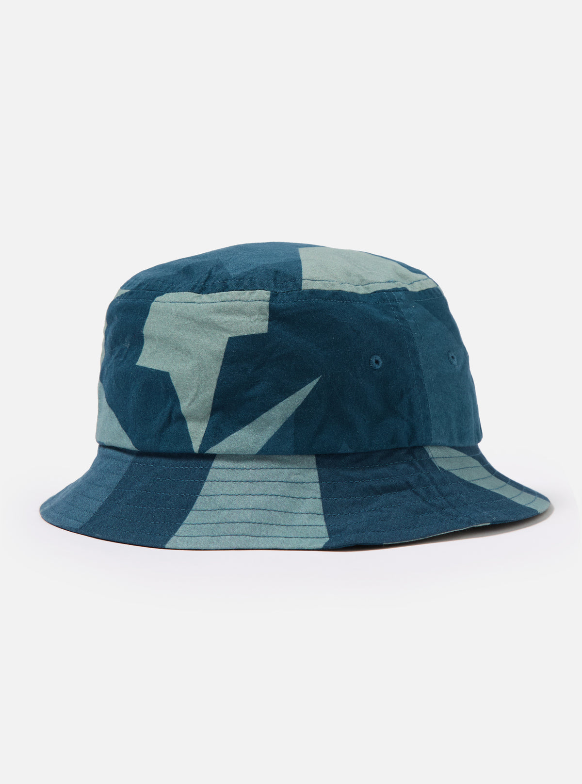 Universal Works Beach Hat in Blue Swedish Camo