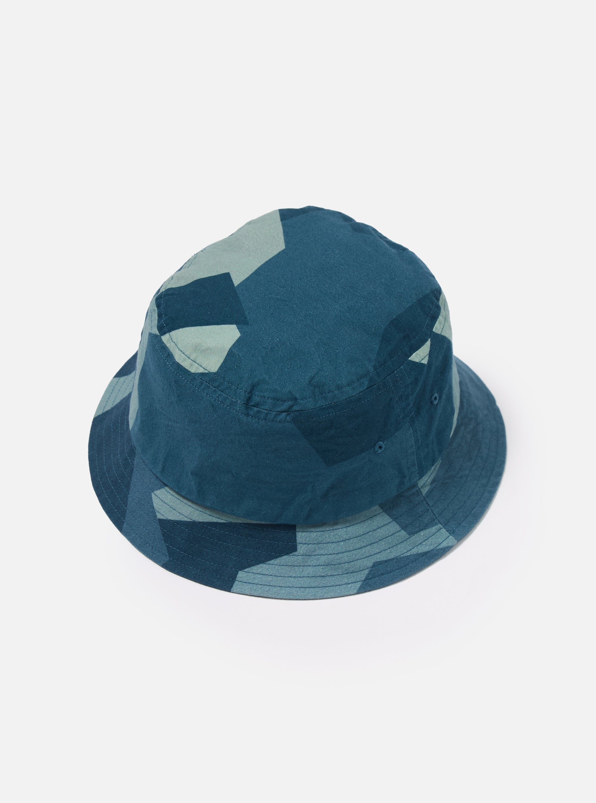 Universal Works Beach Hat in Blue Swedish Camo