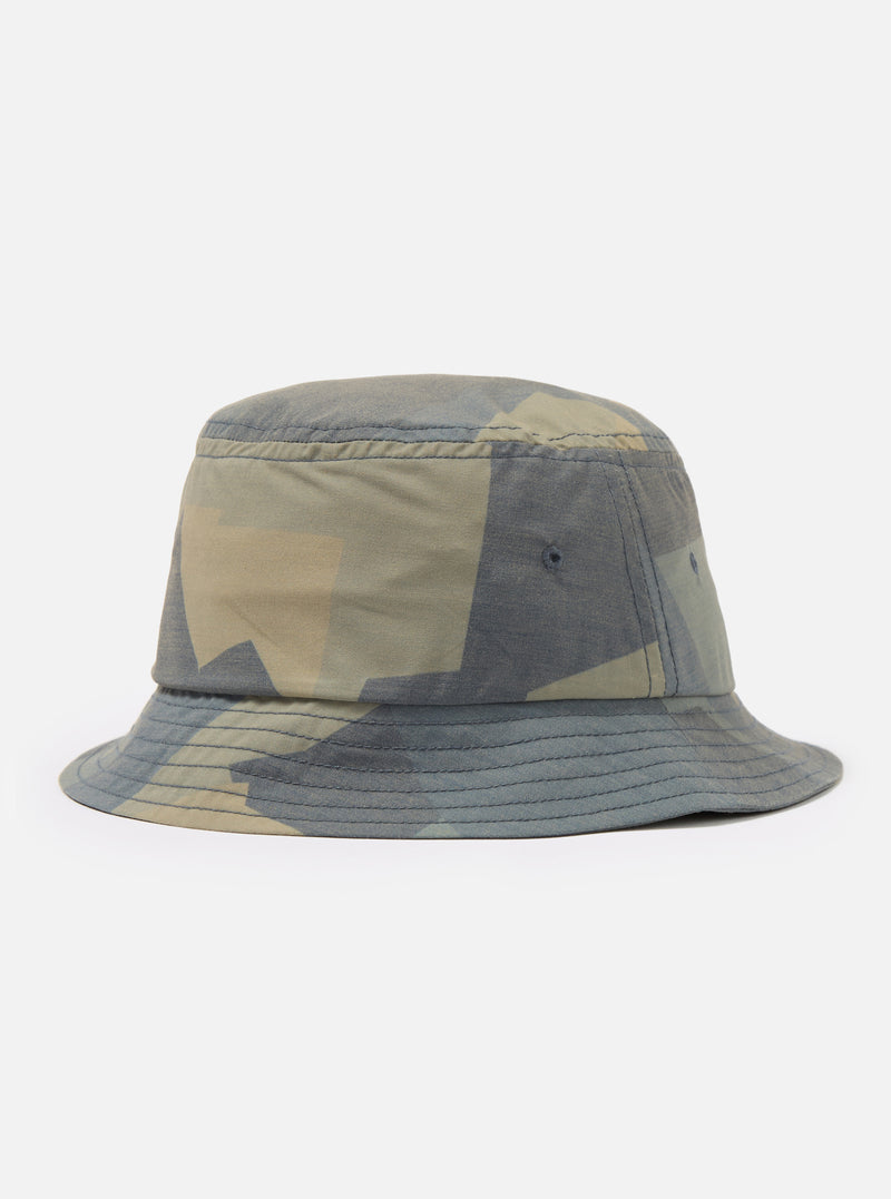 Universal Works Beach Hat in Blue Camo Printed Recycled Polytech