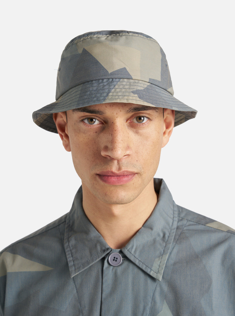 Universal Works Beach Hat in Blue Camo Printed Recycled Polytech