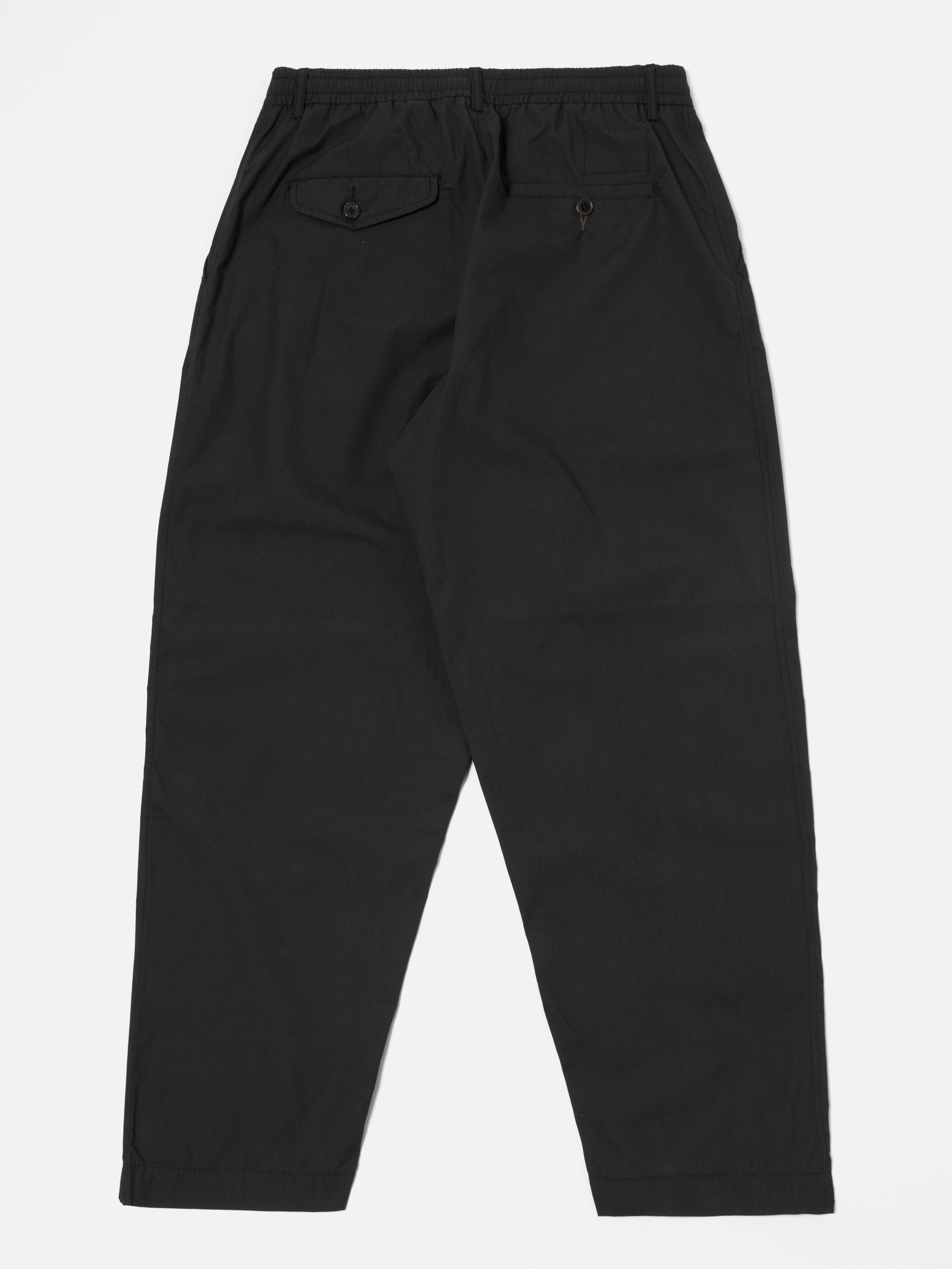 Universal Works Pleated Track Pant in Black Recycled Polytech