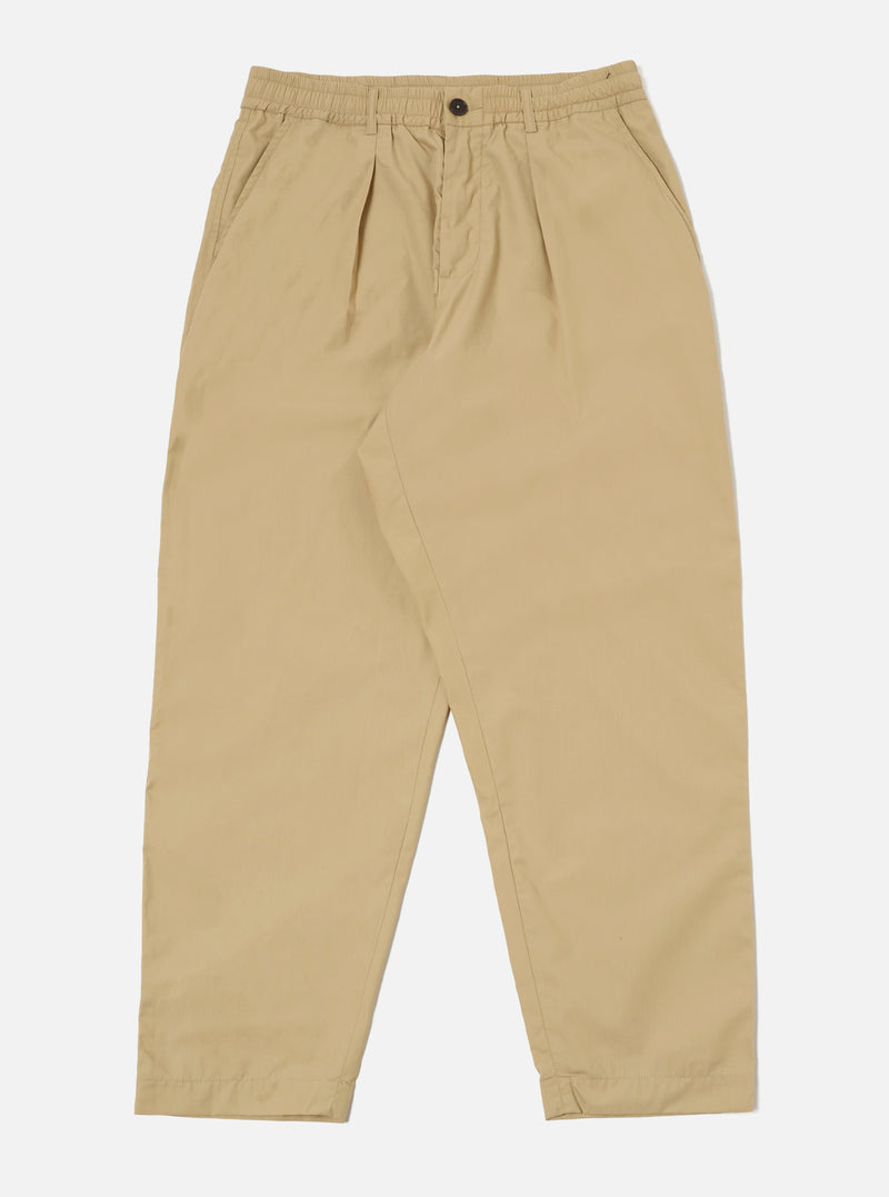 Universal Works Pleated Track Pant in Sand Recycled Polytech