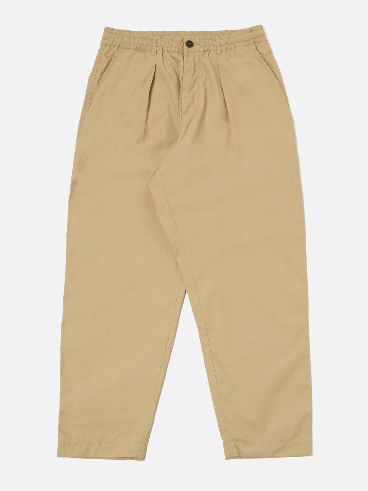 Universal Works Pleated Track Pant in Sand Recycled Polytech