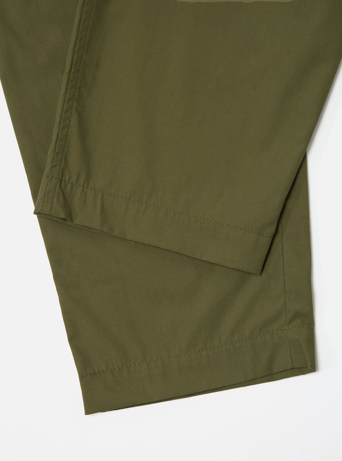 Universal Works Pleated Track Pant in Olive Recycled Polytech