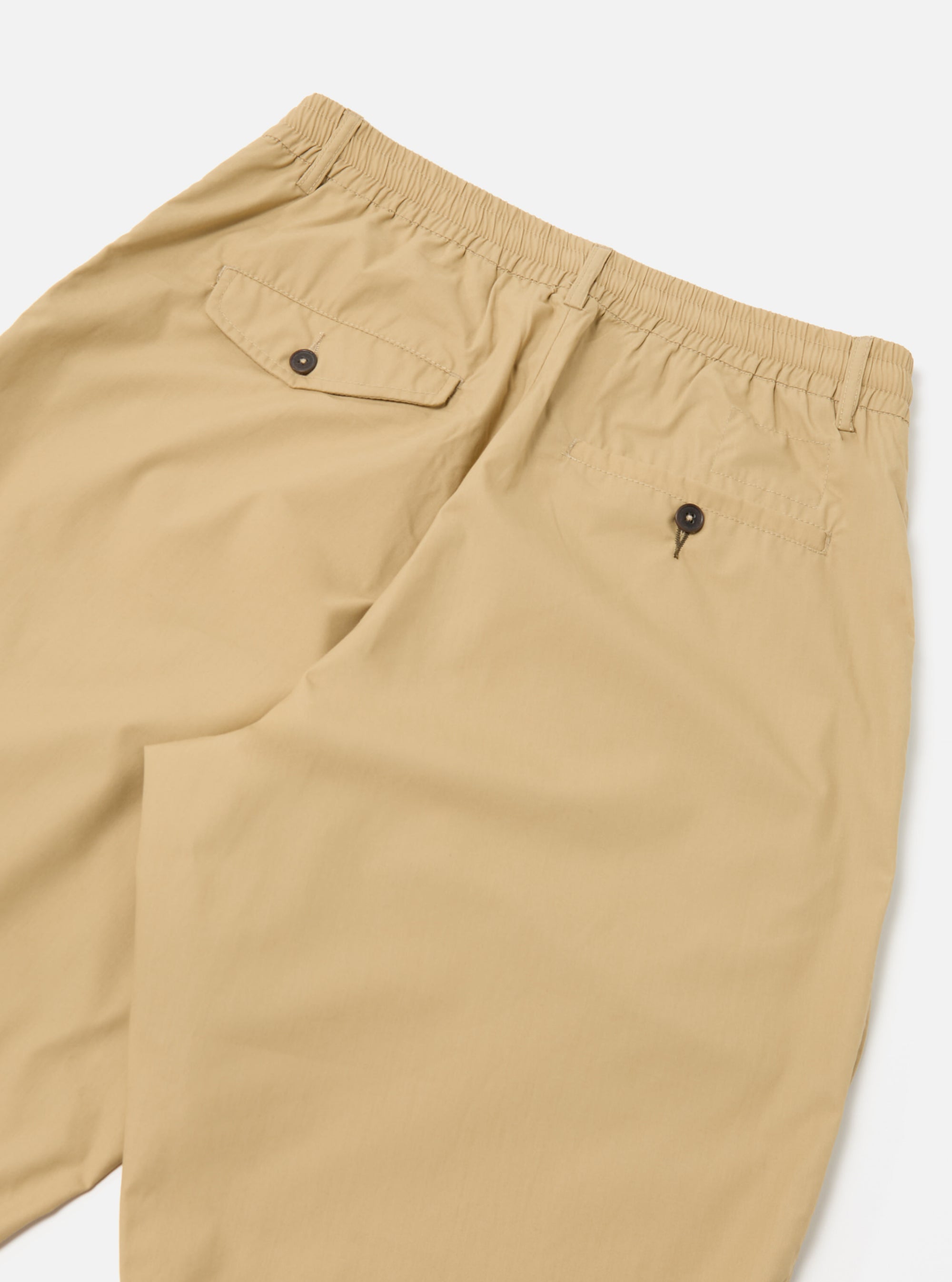 Universal Works Pleated Track Pant in Sand Recycled Polytech