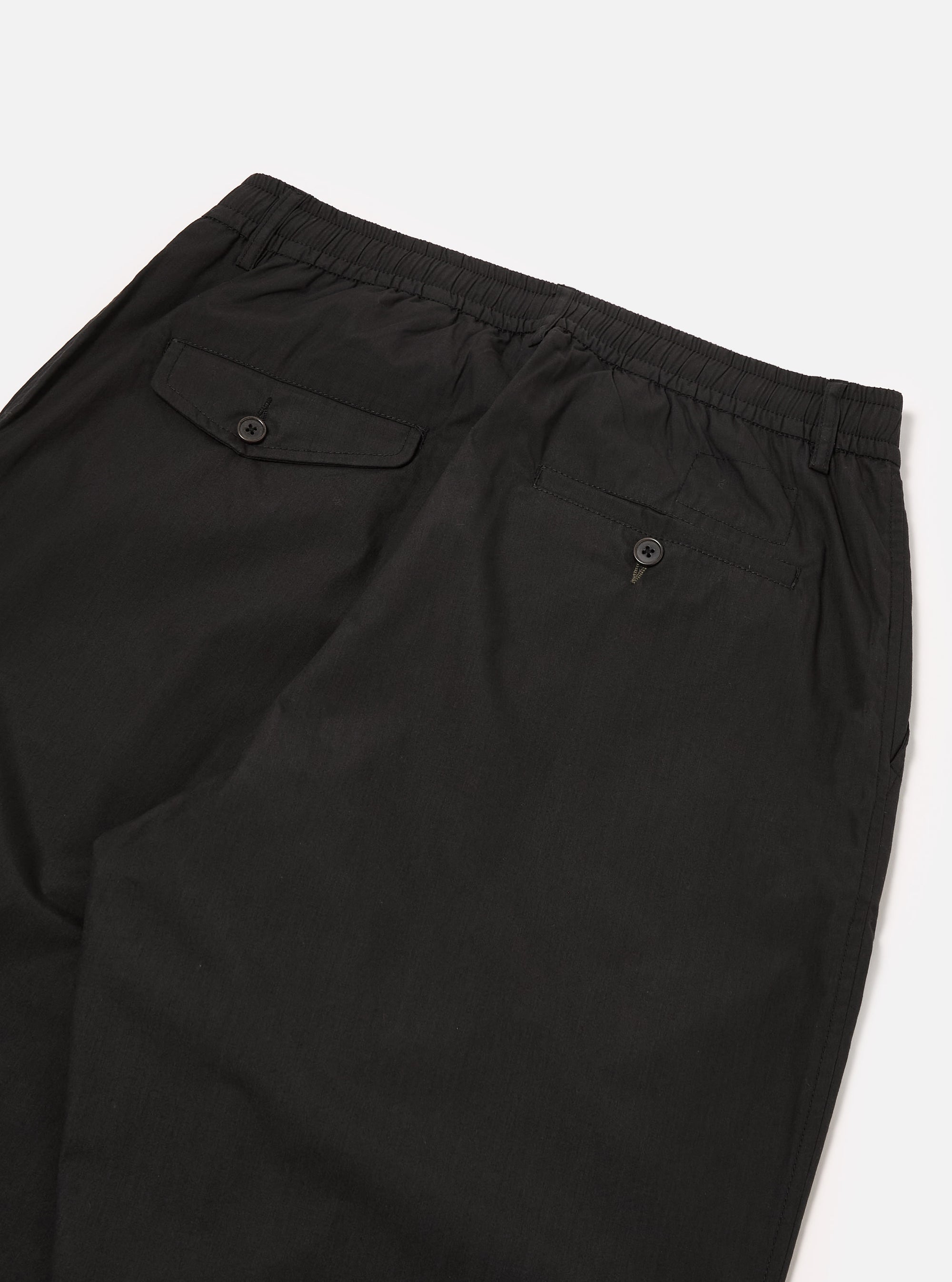 Universal Works Pleated Track Pant in Black Recycled Polytech