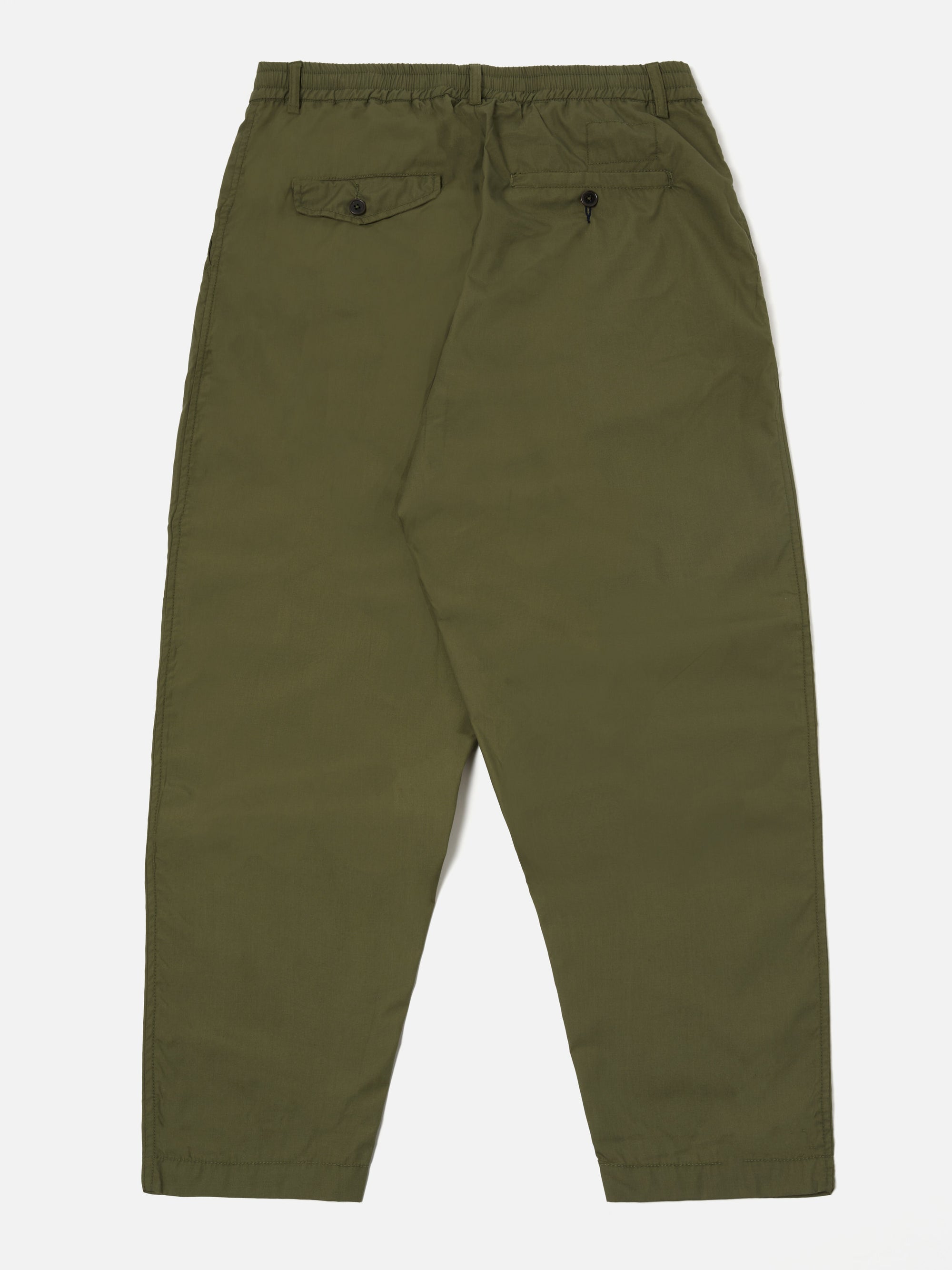 Universal Works Pleated Track Pant in Olive Recycled Polytech