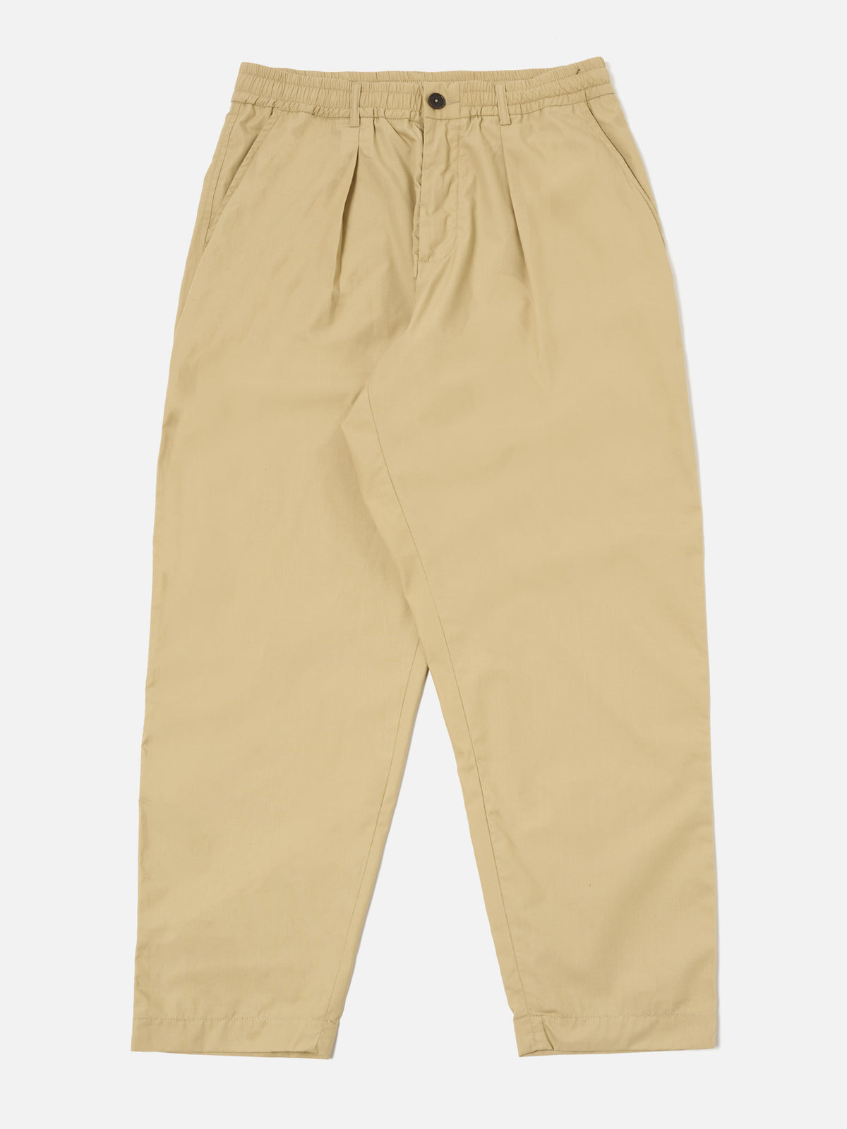 Universal Works Pleated Track Pant in Sand Recycled Polytech