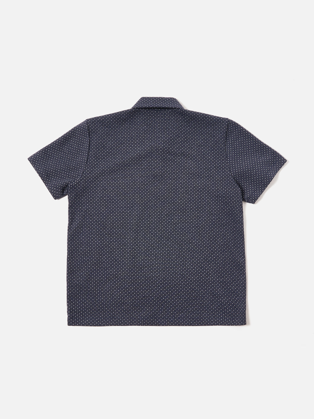 Universal Works Newlyn Polo in Navy Cotton Mix Fleece