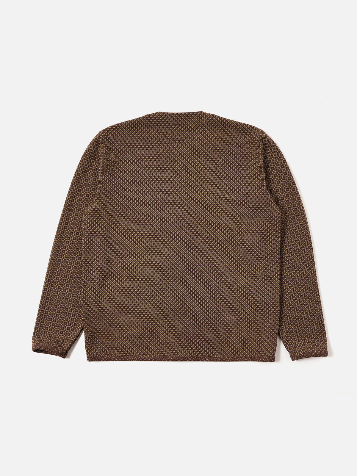 Universal Works Cardigan in Brown Cotton Mix Fleece