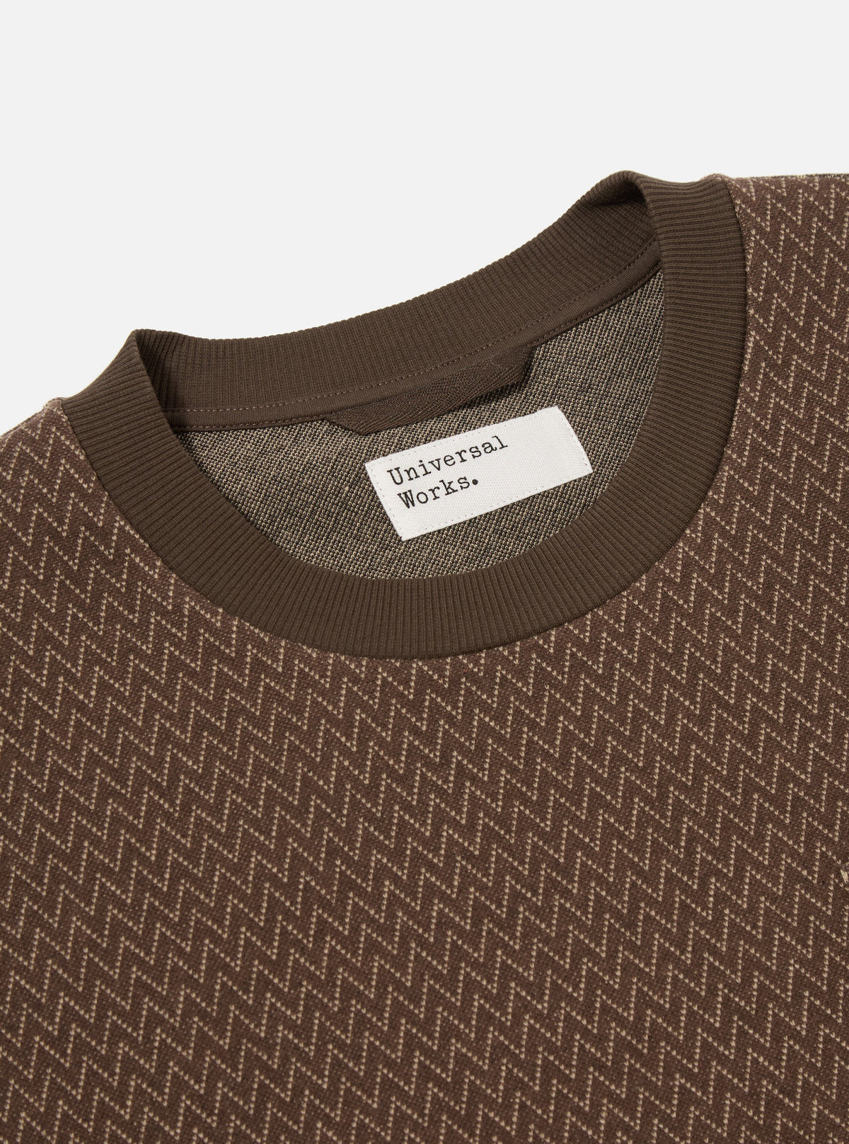 Universal Works Sleeveless Crew in Brown Cotton Mix Fleece