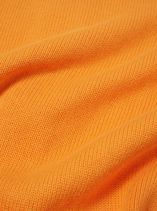 Universal Works Pocket David Cardigan in Orange Cotton Knit