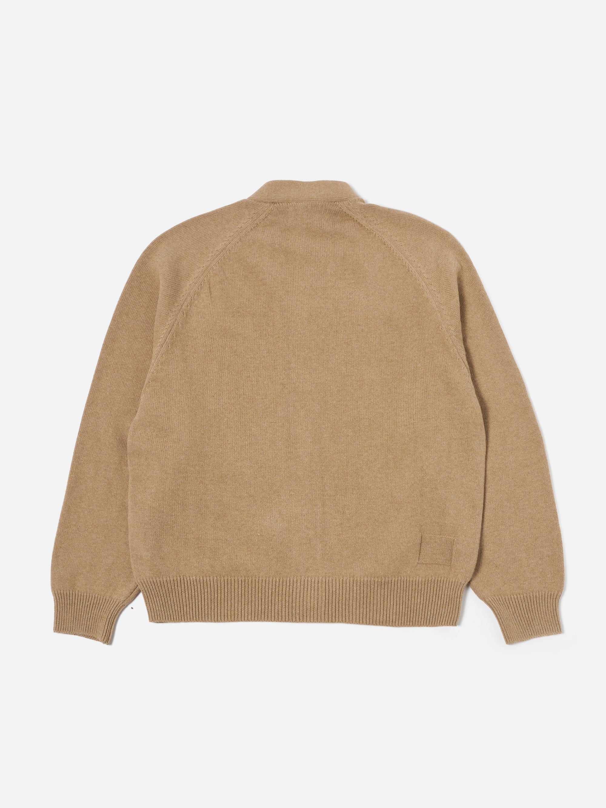 Universal Works Pocket David Cardigan in Sand Cotton Knit