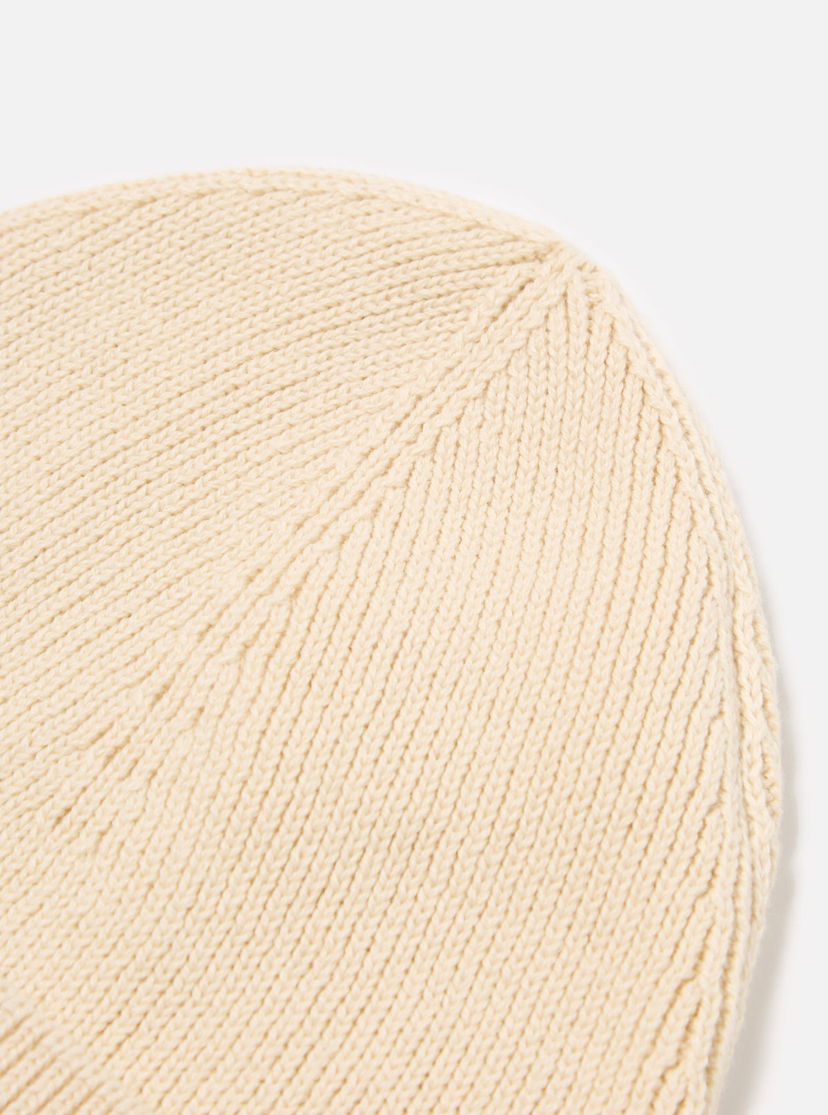 Universal Works Watch Cap in Ecru Cotton Rib