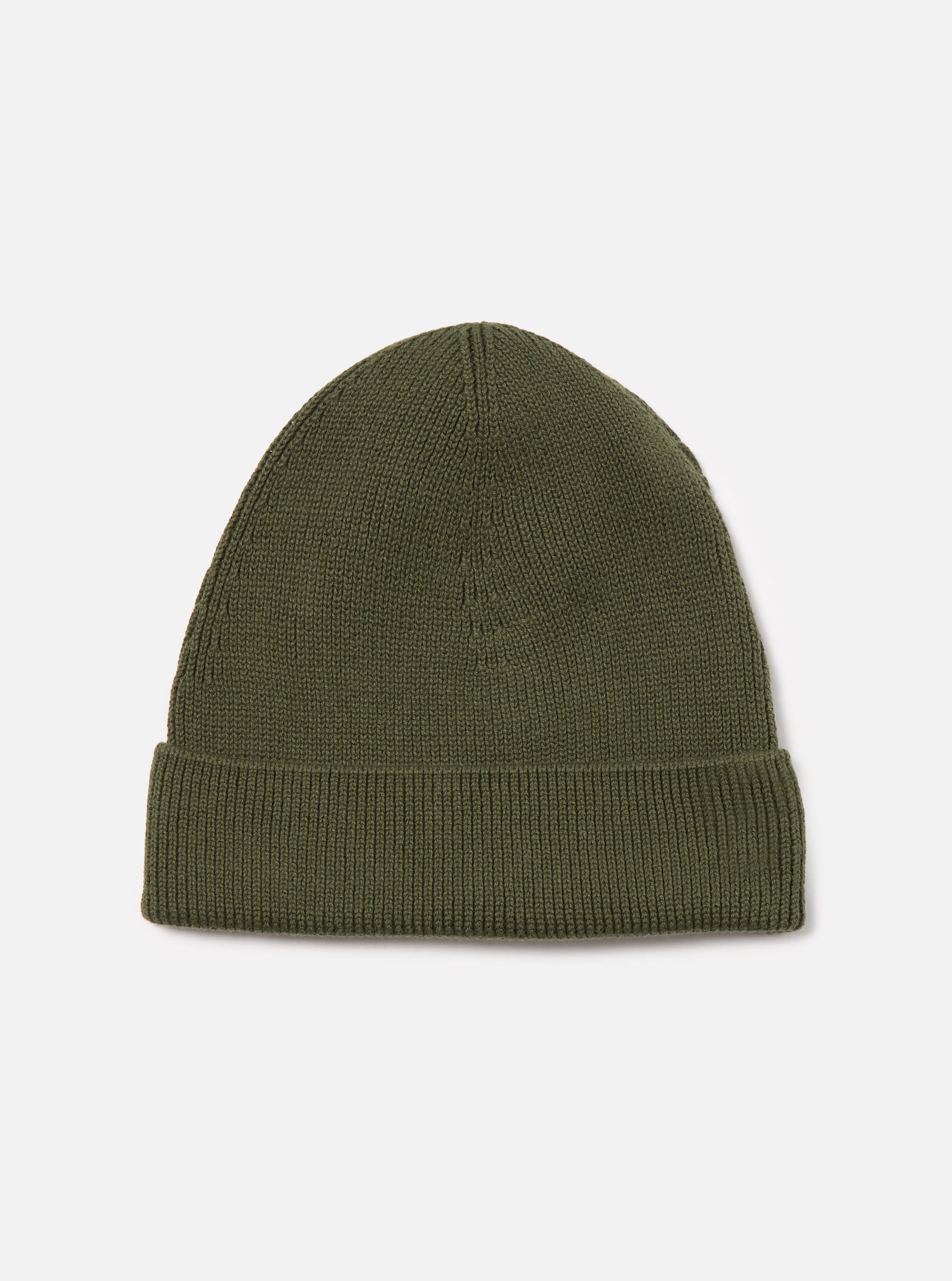 Universal Works Watch Cap in Olive Cotton Rib