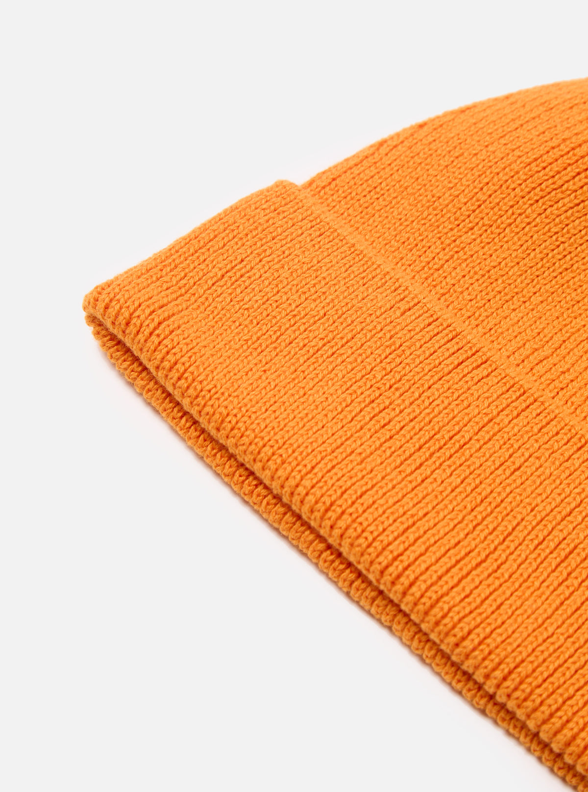 Universal Works Watch Cap in Orange Cotton Rib