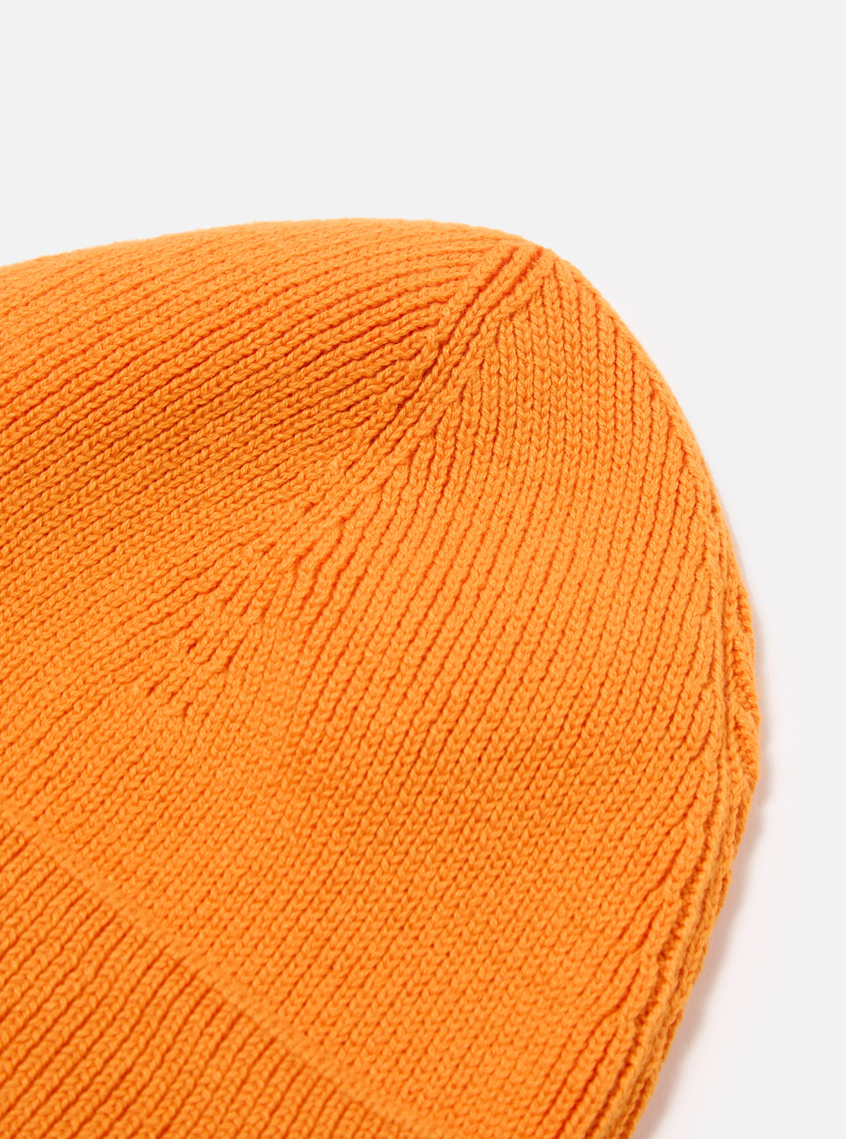 Universal Works Watch Cap in Orange Cotton Rib