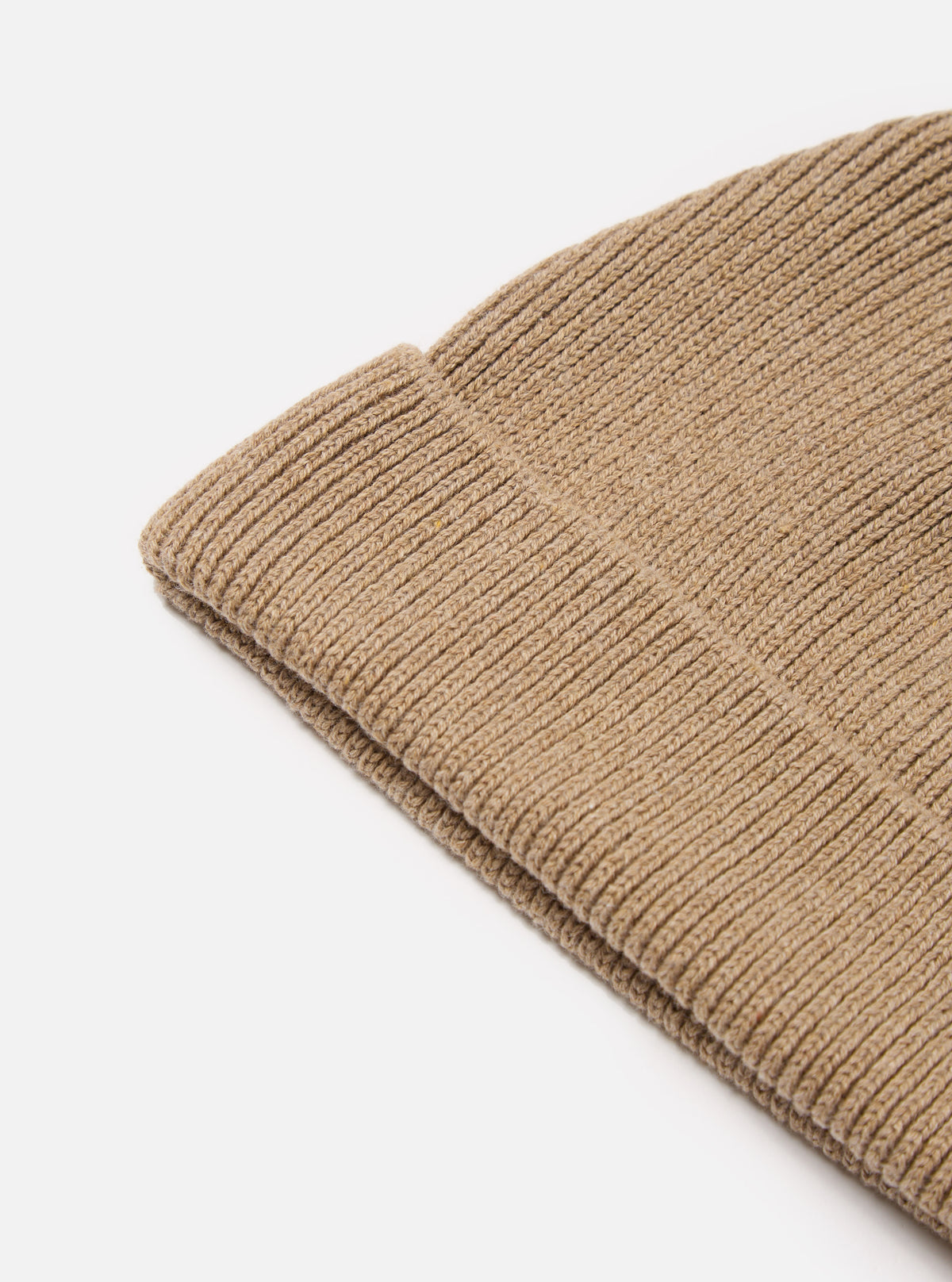 Universal Works Watch Cap in Sand Cotton Rib