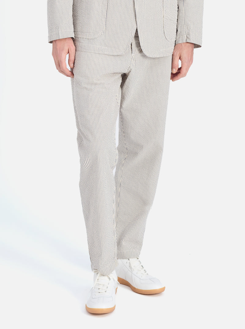 Universal Works Military Chino in Grey Derby Stripe