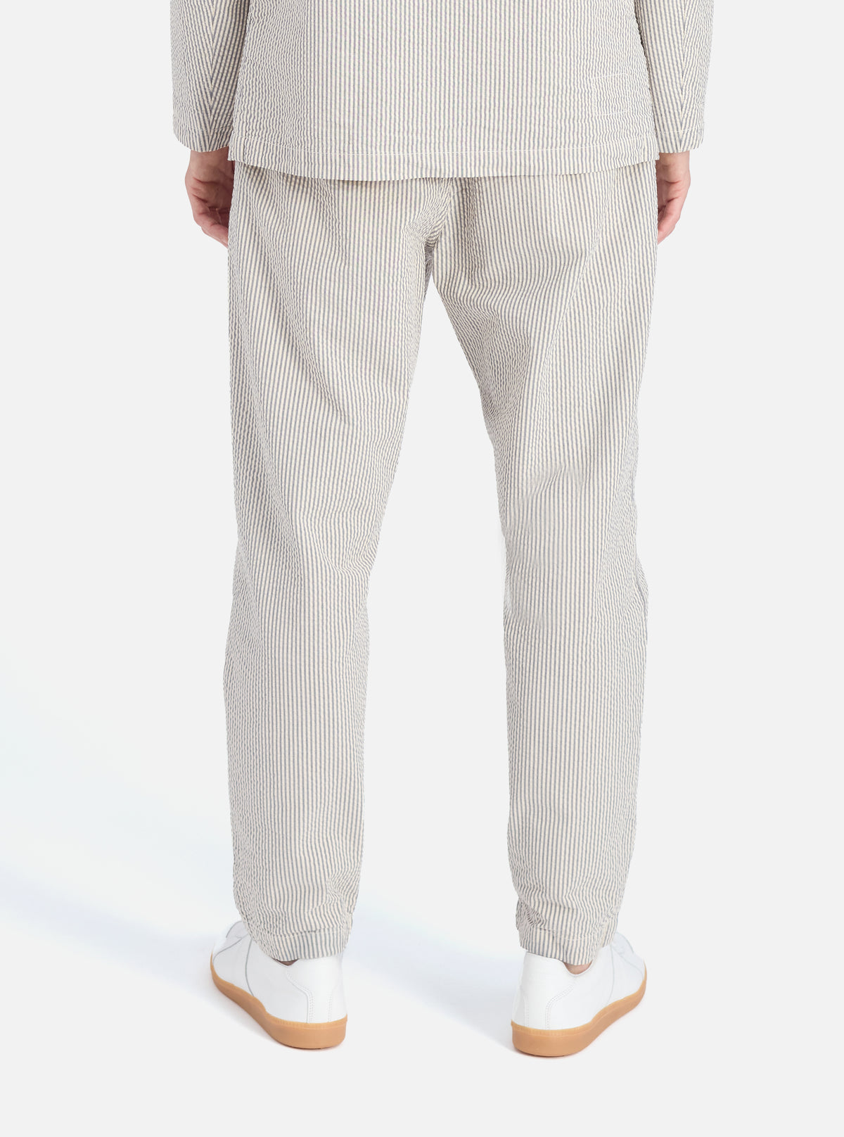 Universal Works Military Chino in Grey Derby Stripe