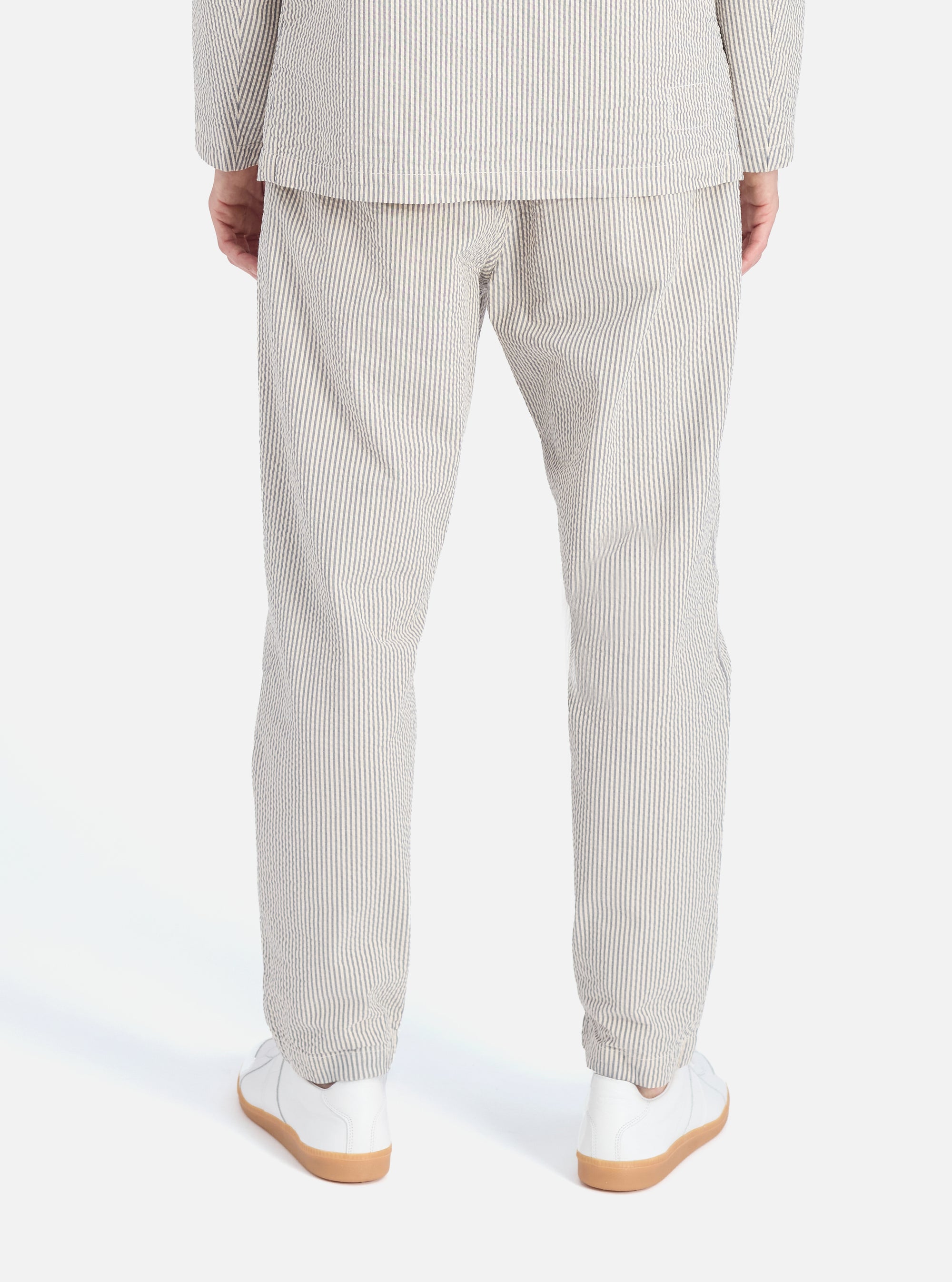 Universal Works Military Chino in Grey Derby Stripe