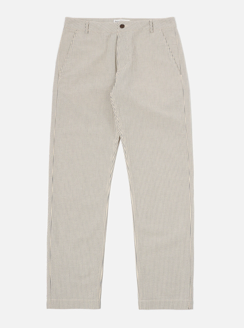 Universal Works Military Chino in Grey Derby Stripe