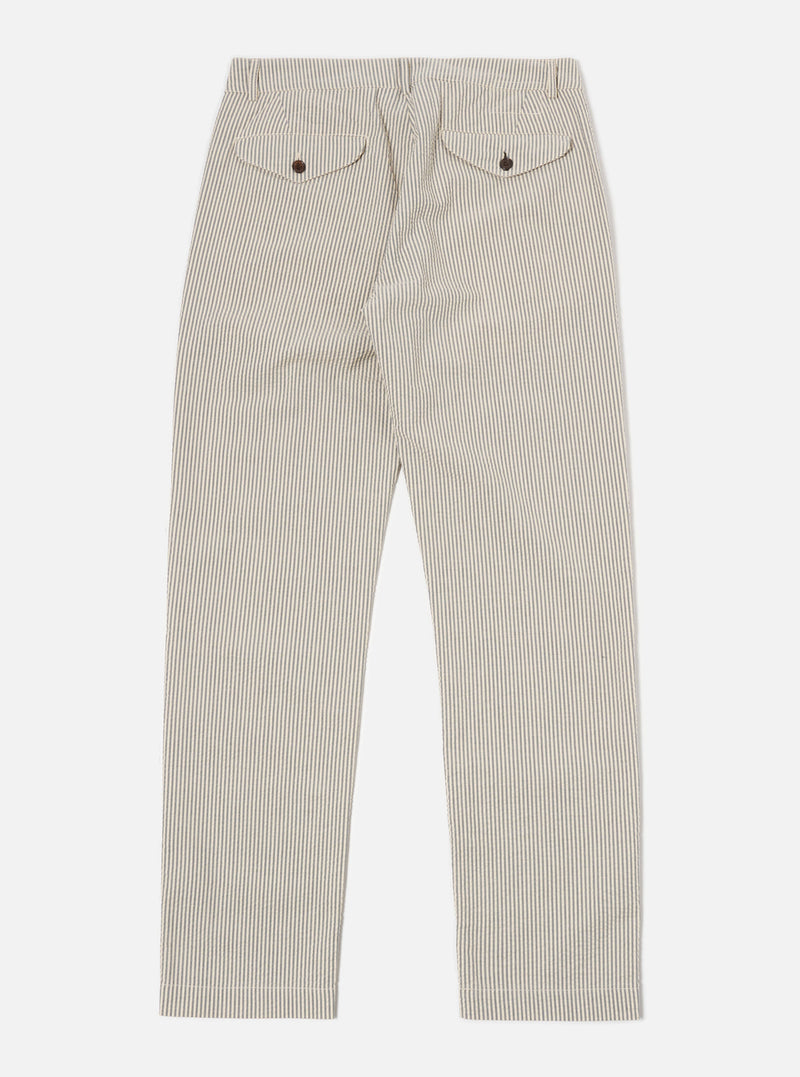 Universal Works Military Chino in Grey Derby Stripe