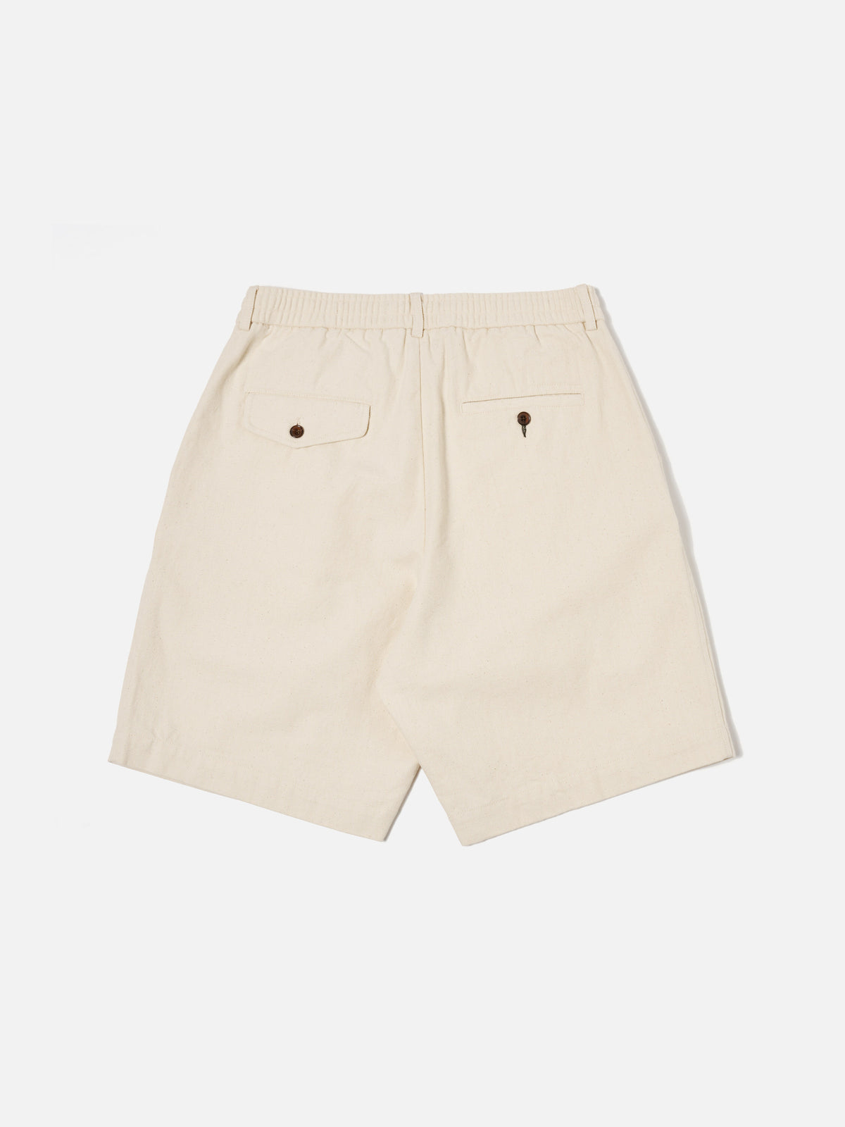 Universal Works Pleated Track Short in Ecru Recycled Cotton