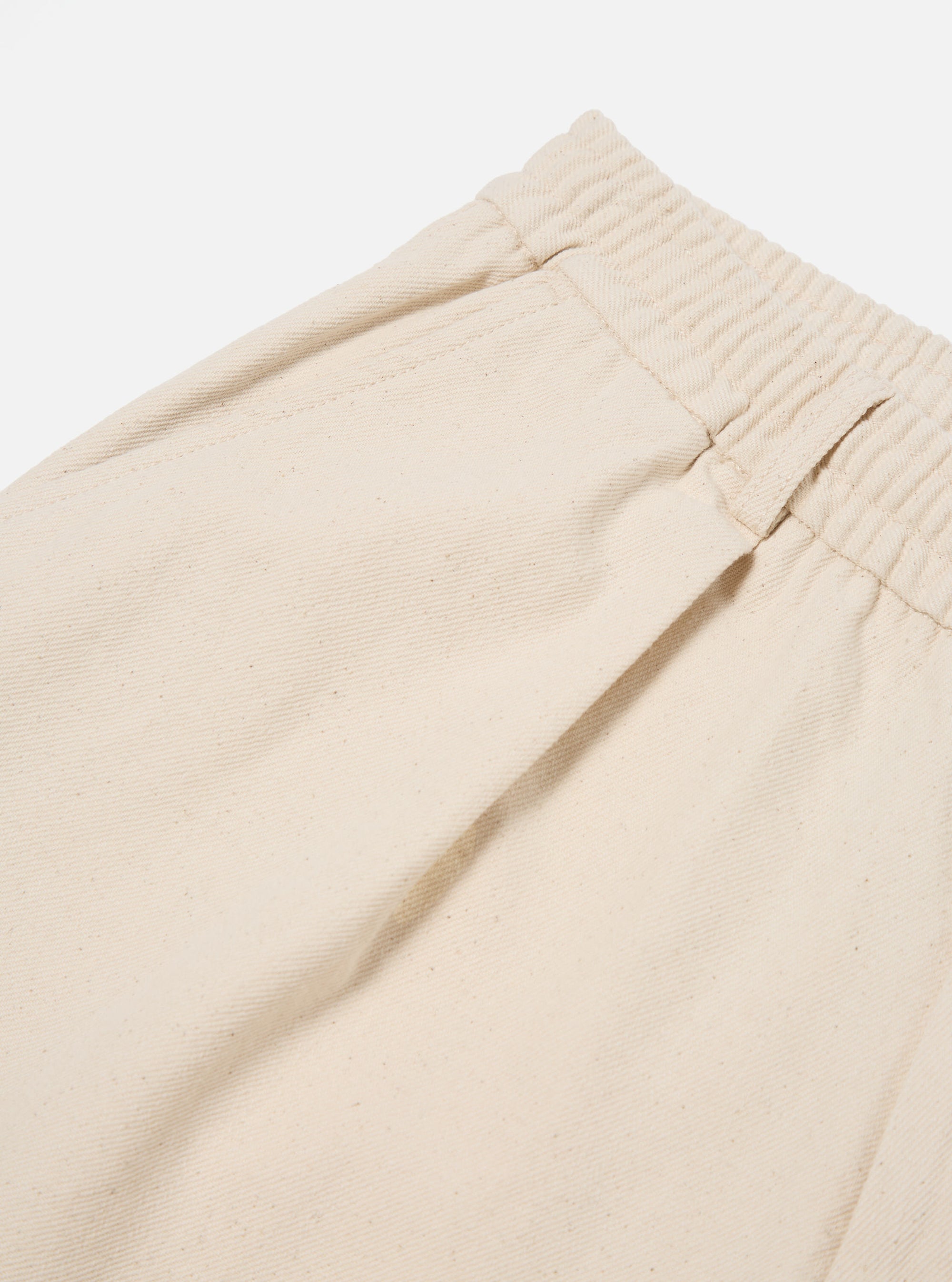 Universal Works Pleated Track Short in Ecru Recycled Cotton