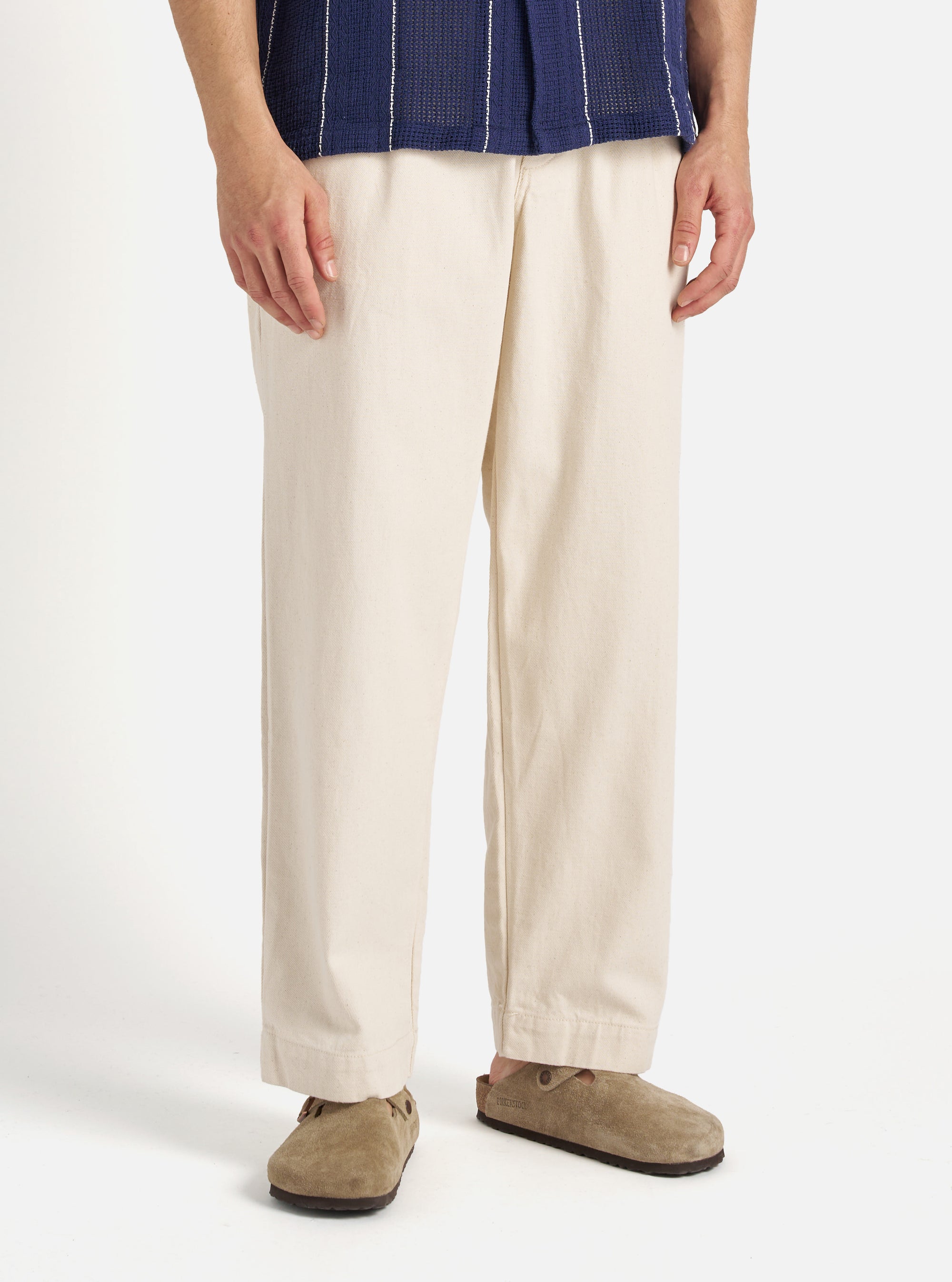 Universal Works Duke Pant in Ecru Recycled Cotton