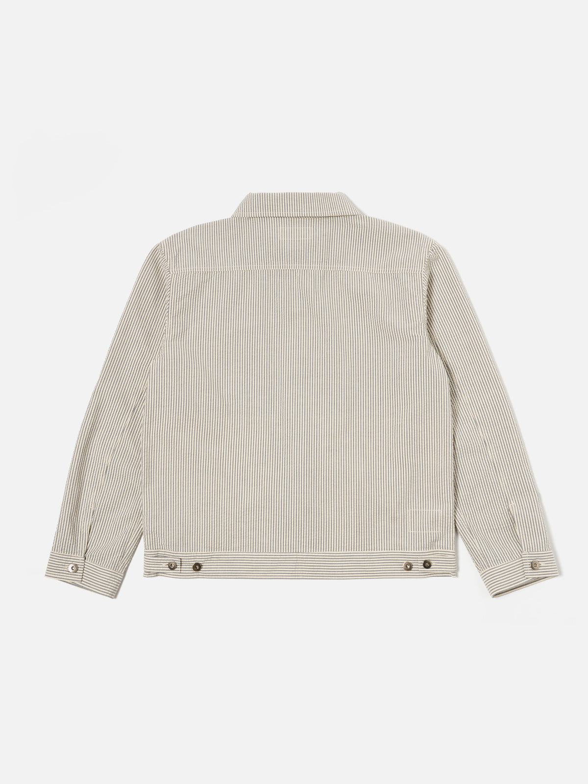 Universal Works Trucker Jacket in Grey Derby Stripe