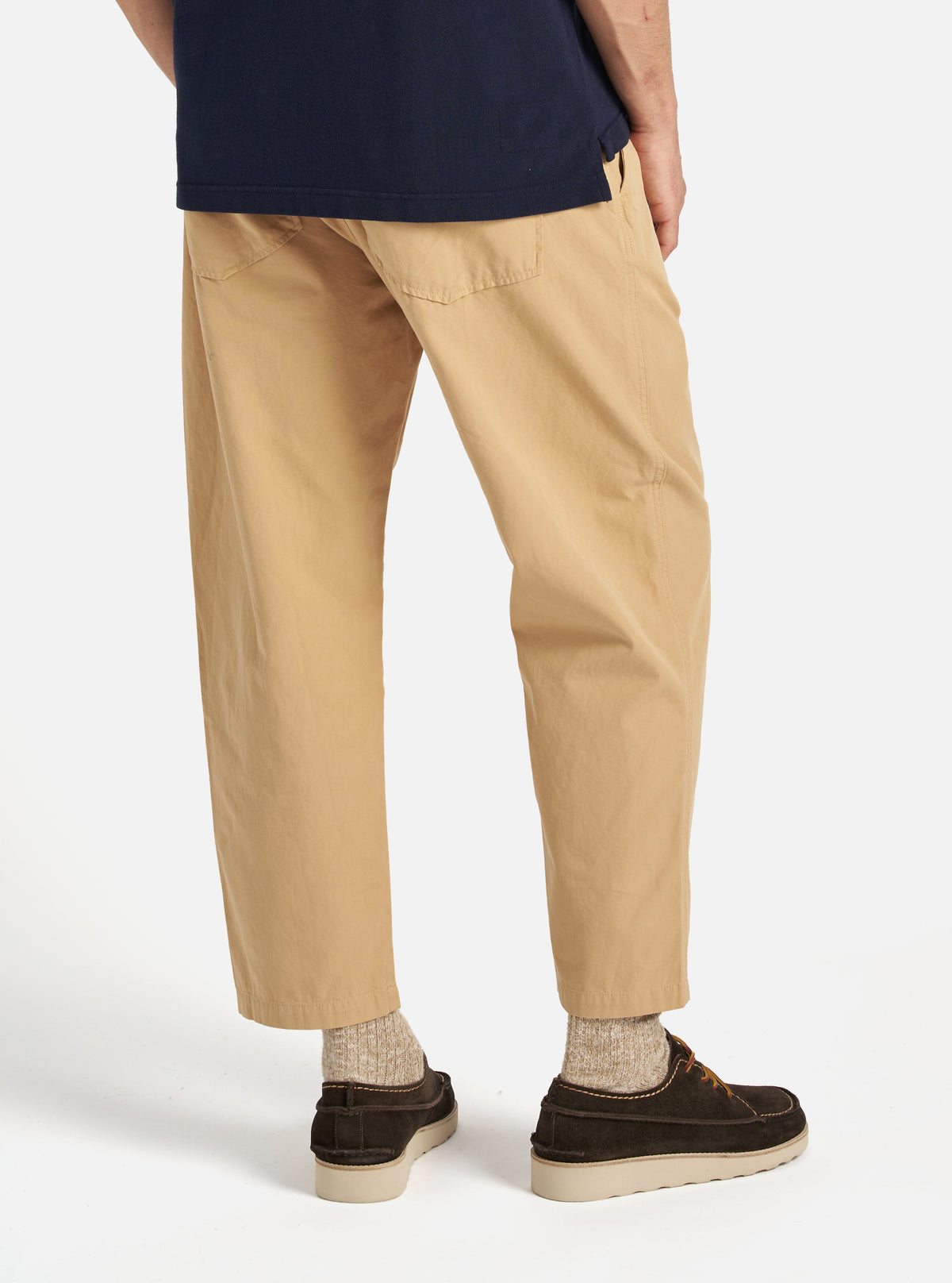 Universal Works Hi Water Trouser in Dark Sand Summer Canvas