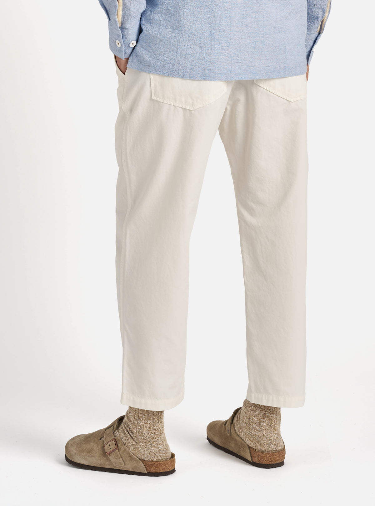 Universal Works Hi Water Trouser in Ecru Summer Canvas