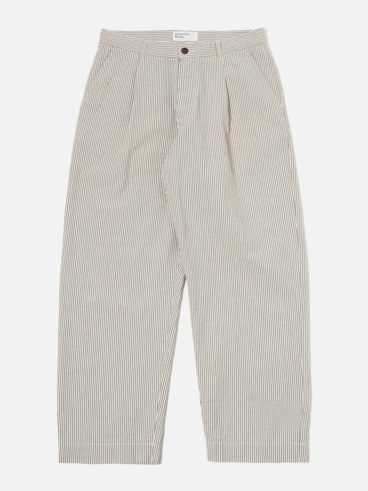 Universal Works Duke Pant in Grey Derby Stripe