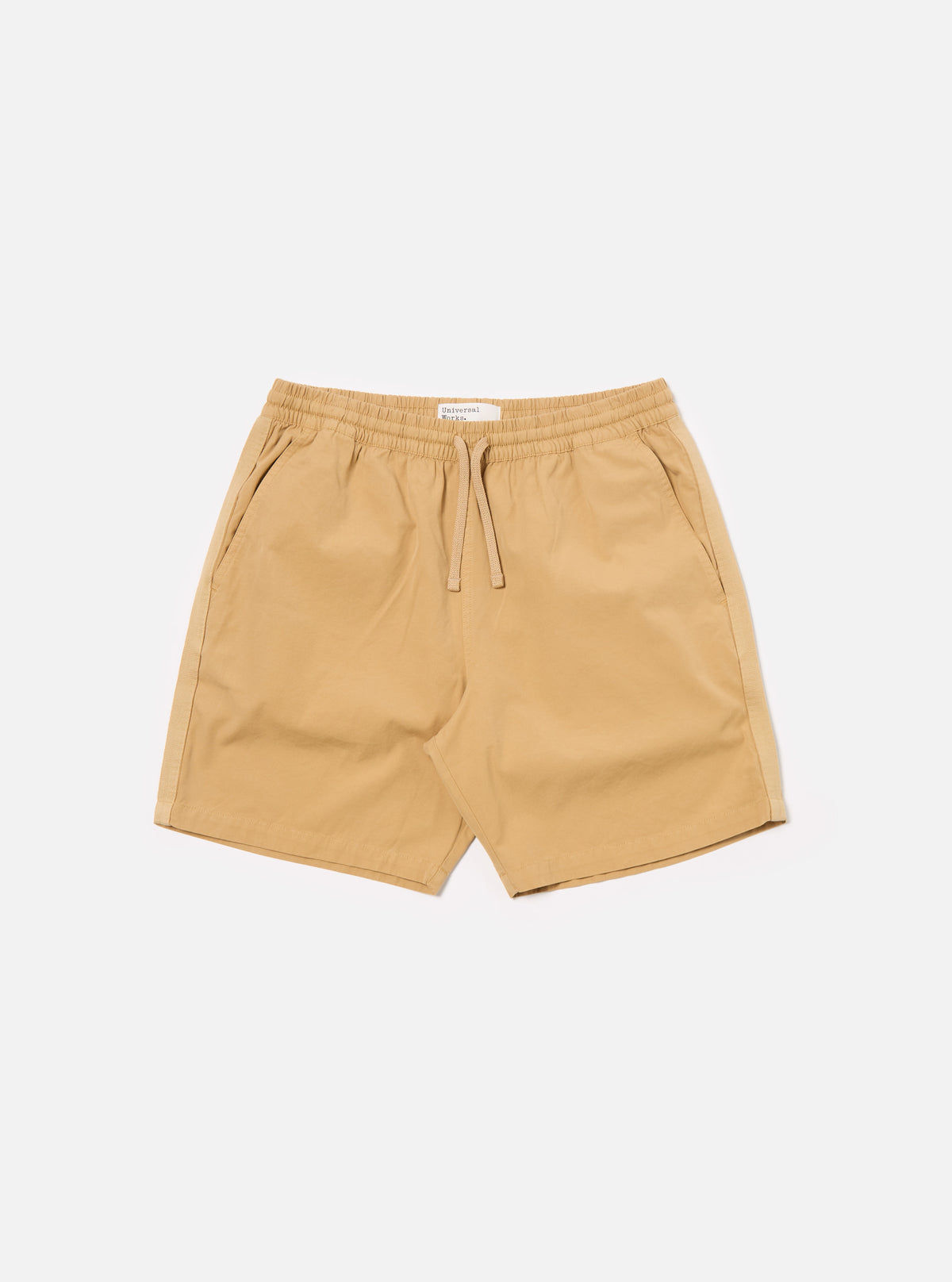 Universal Works Beach Short in Dark Sand Summer Canvas