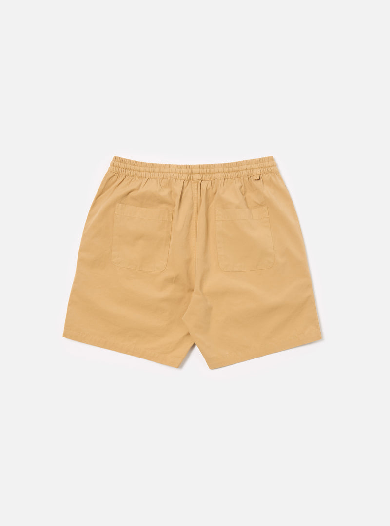 Universal Works Beach Short in Dark Sand Summer Canvas