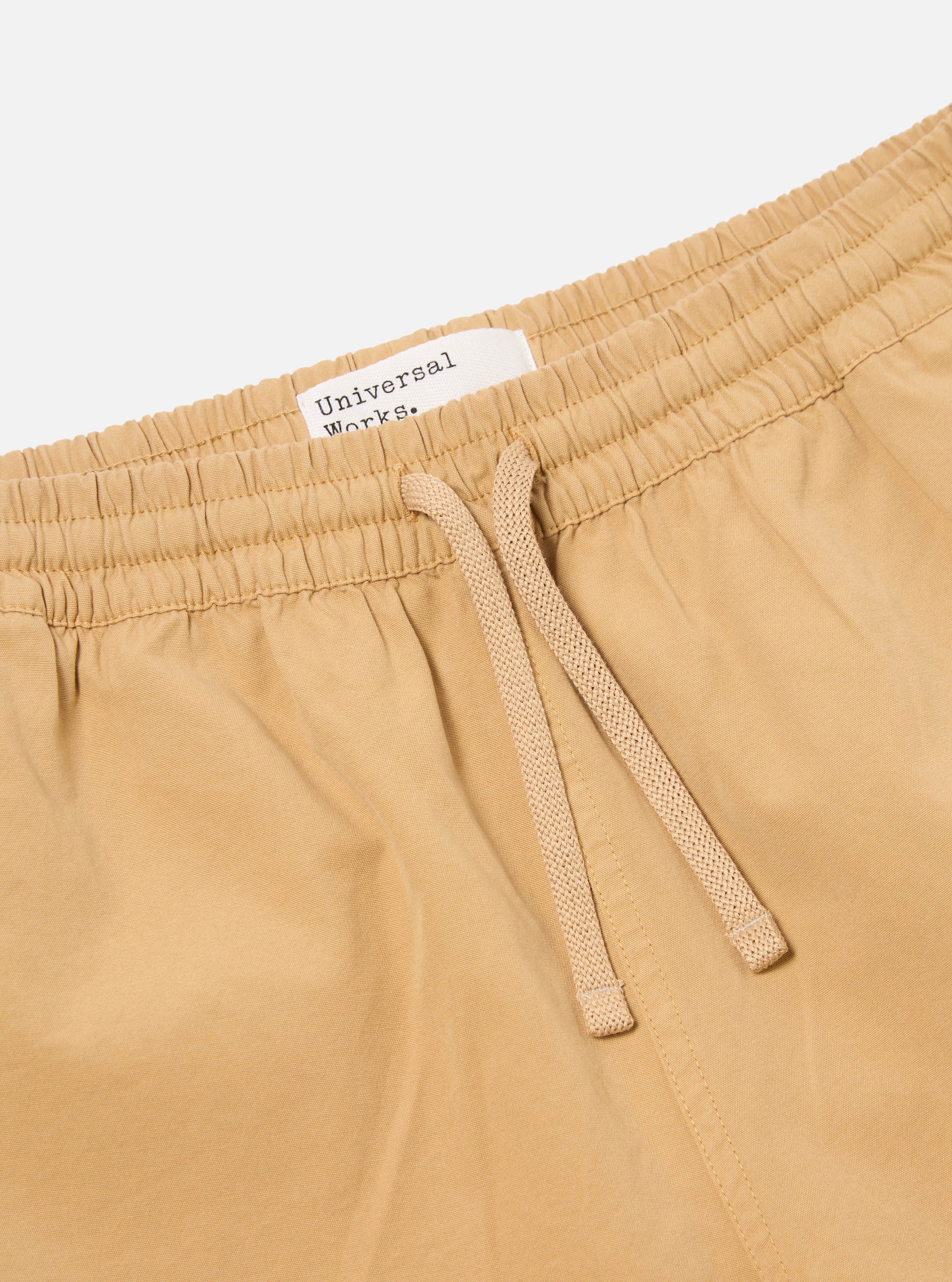 Universal Works Beach Short in Dark Sand Summer Canvas