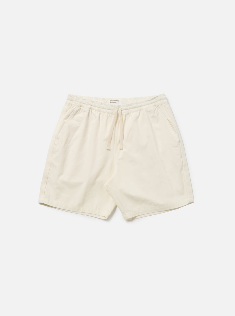 Universal Works Beach Short in Ecru Summer Canvas