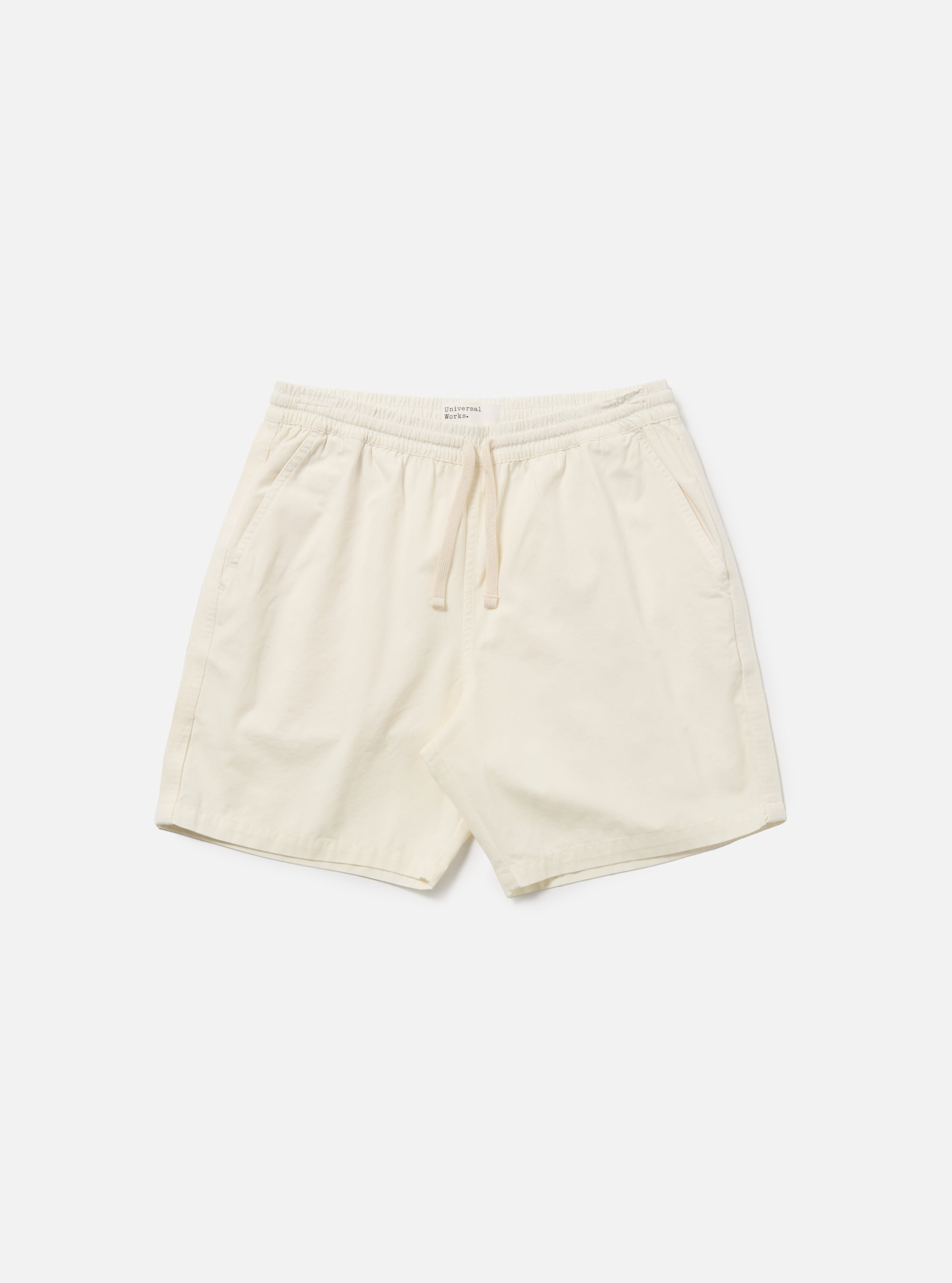 Universal Works Beach Short in Ecru Summer Canvas