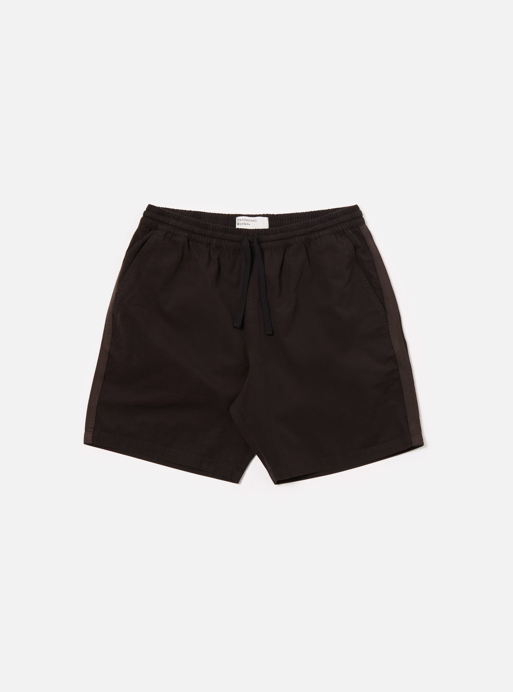 Universal Works Beach Short in Licorice Summer Canvas